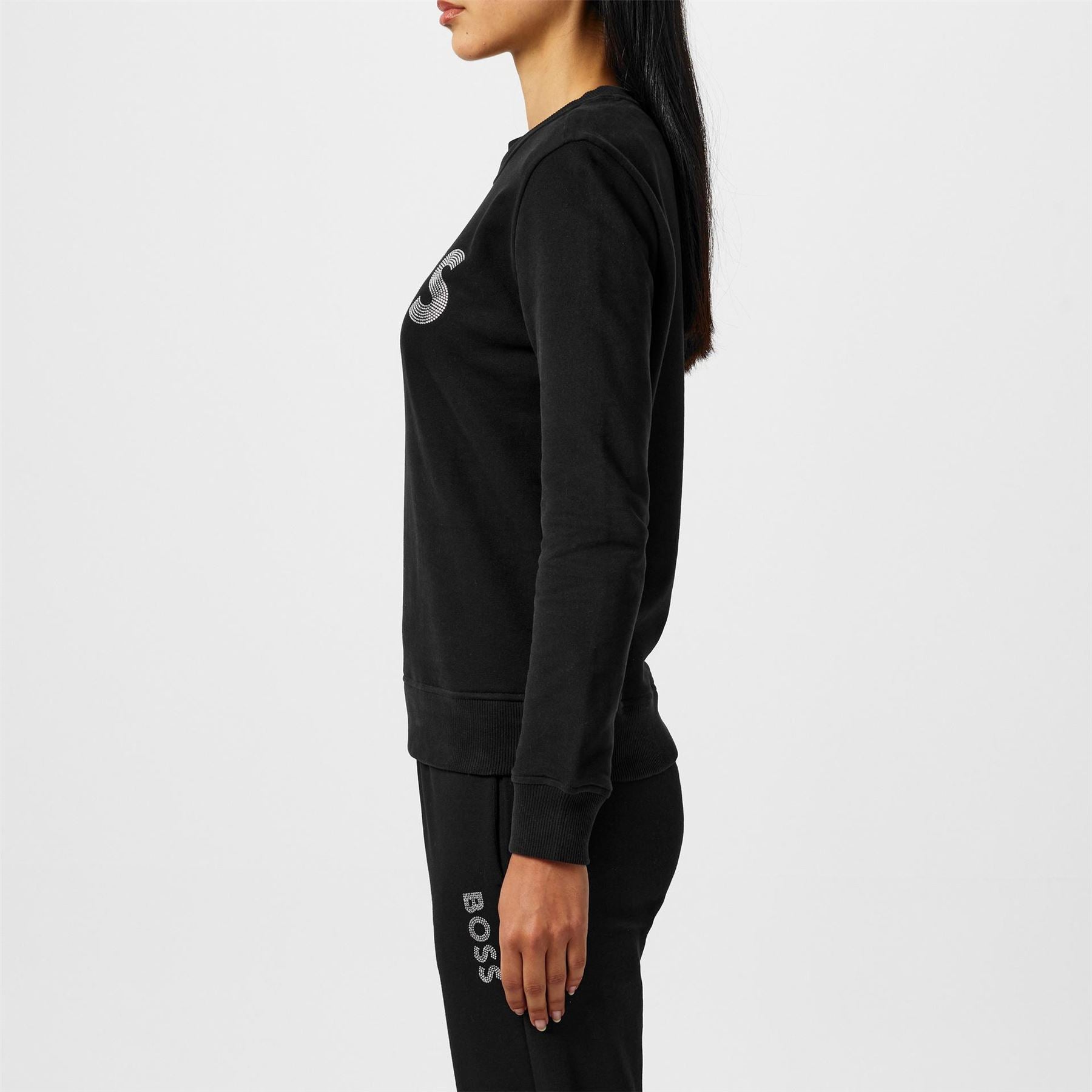 Boss Crew Sweatshirt, Sparkling Diamante