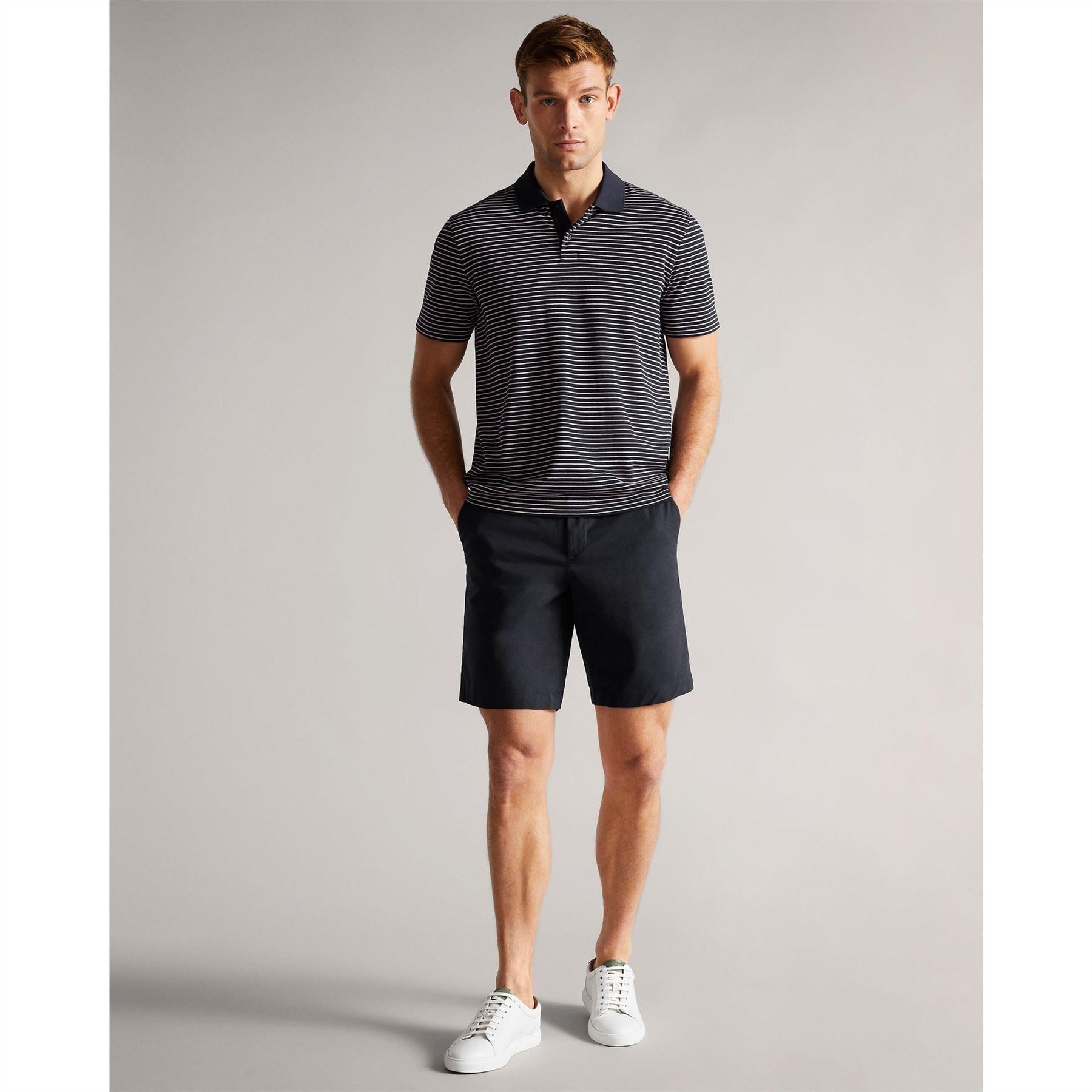 Ted Baker Solid Patterned Chino Shorts