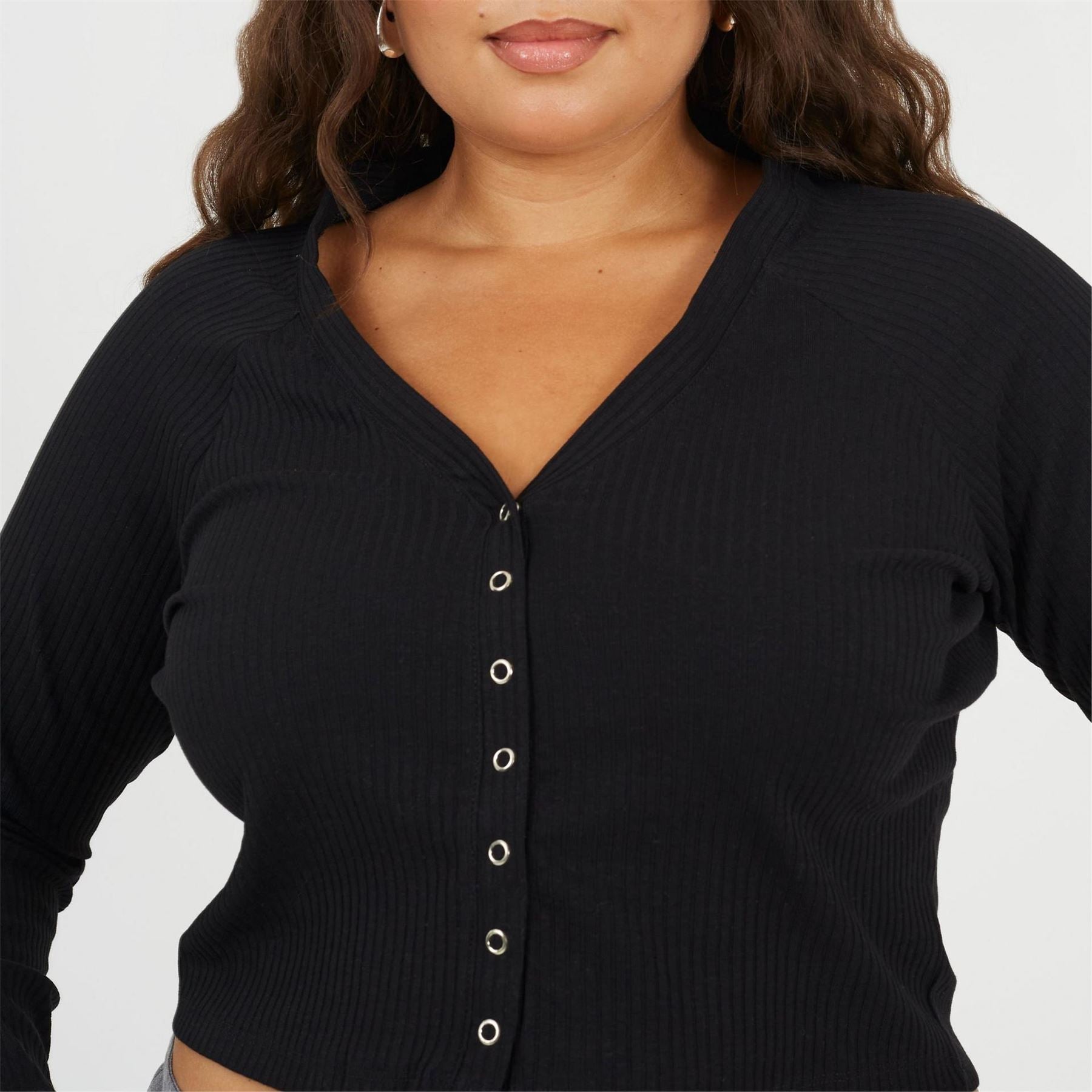 Brave Soul V-Neck Long Sleeve Button Placket Blouse