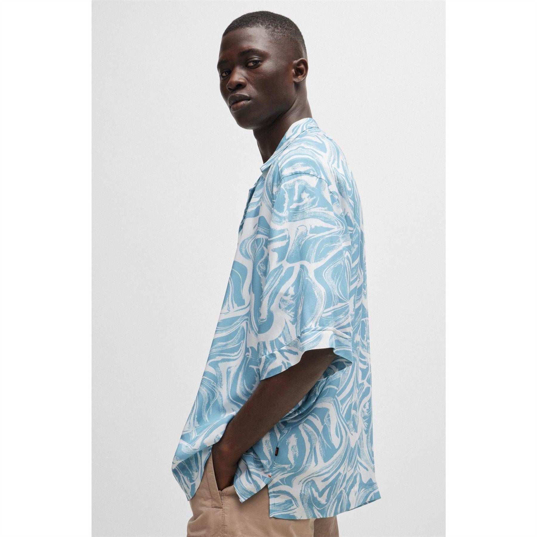 Boss Lapis 3 Patterned Short Sleeve Shirt