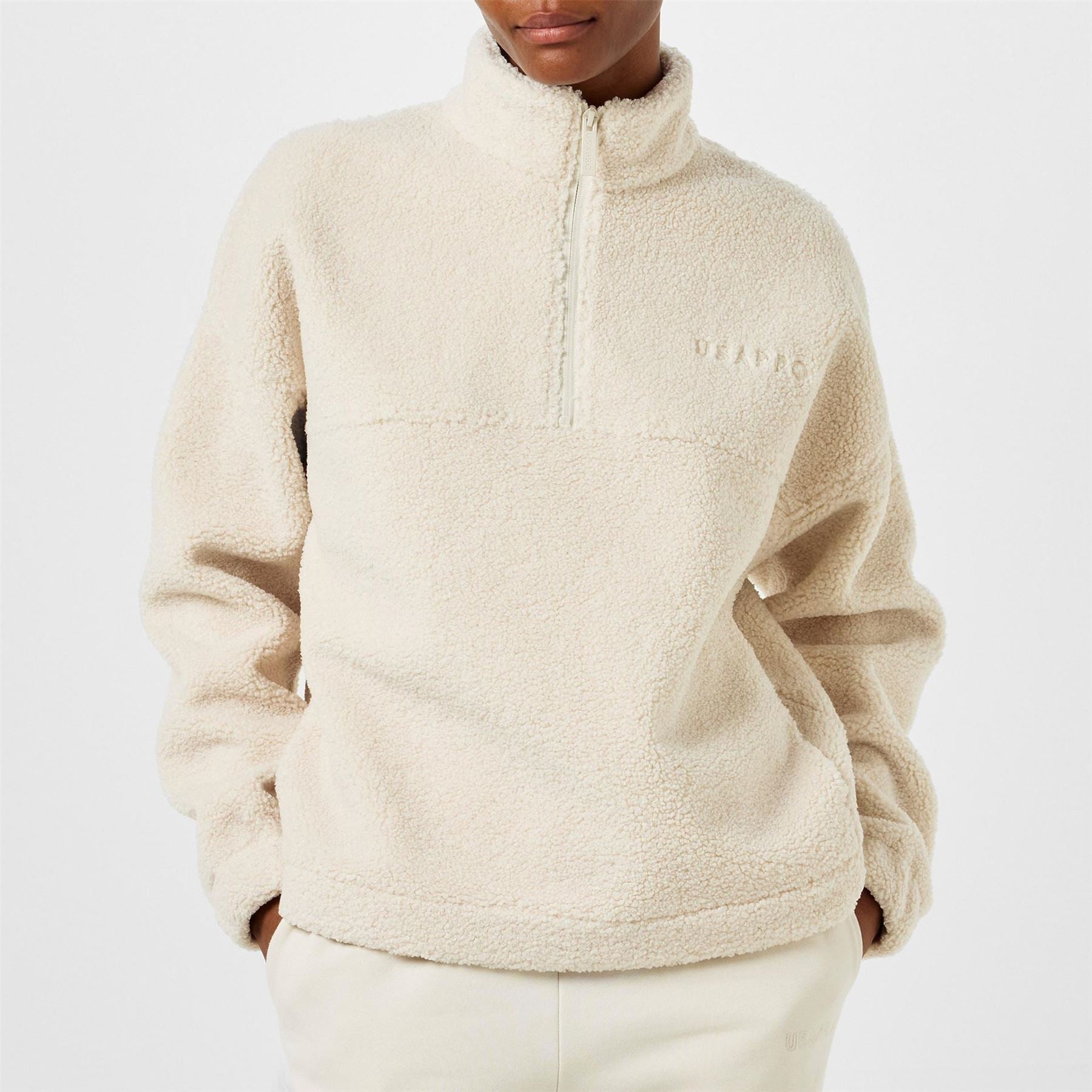 USA Pro Usapro Borg Funnel Quarter Zip Fleece