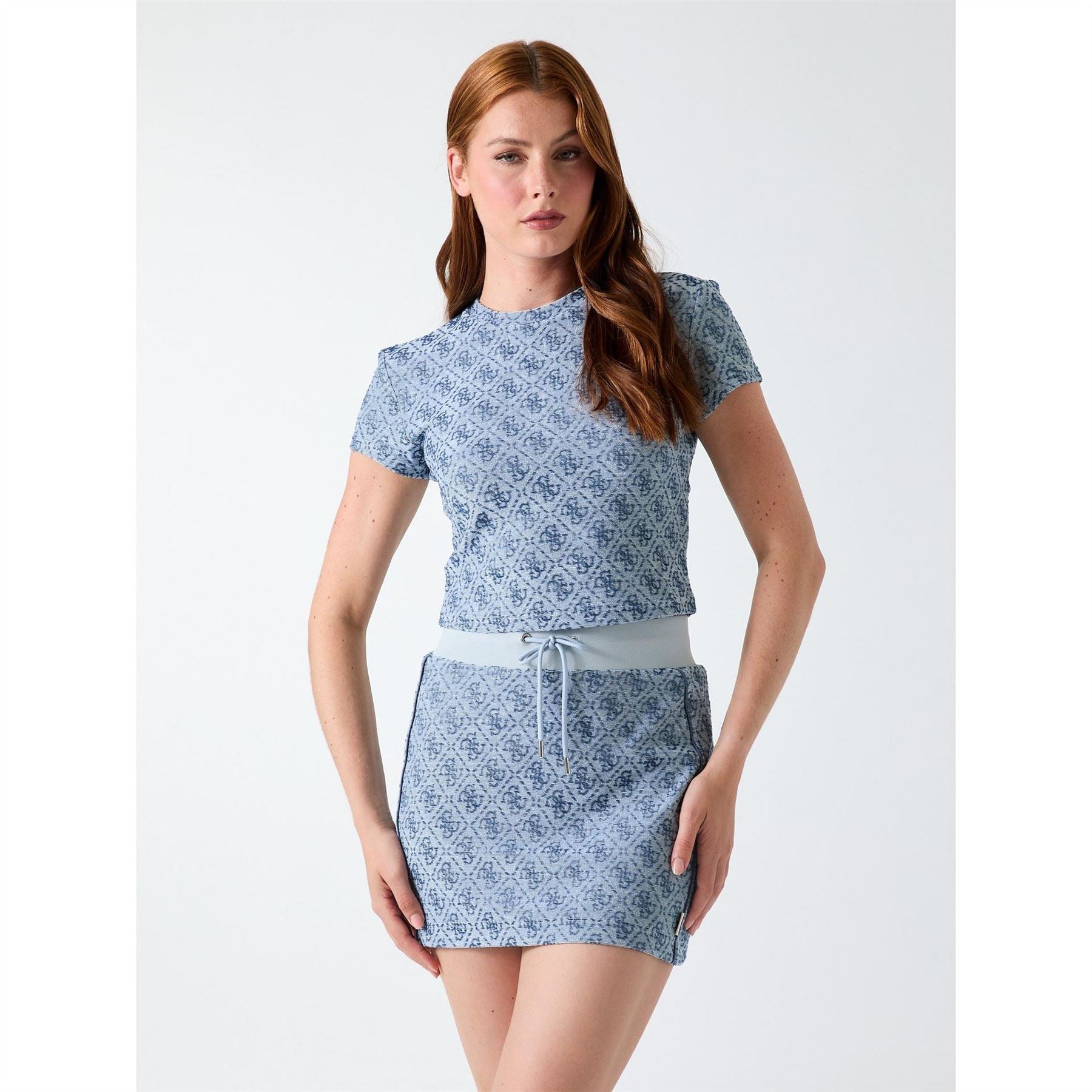 Guess 4g Allover Jacquard Mini Skirt