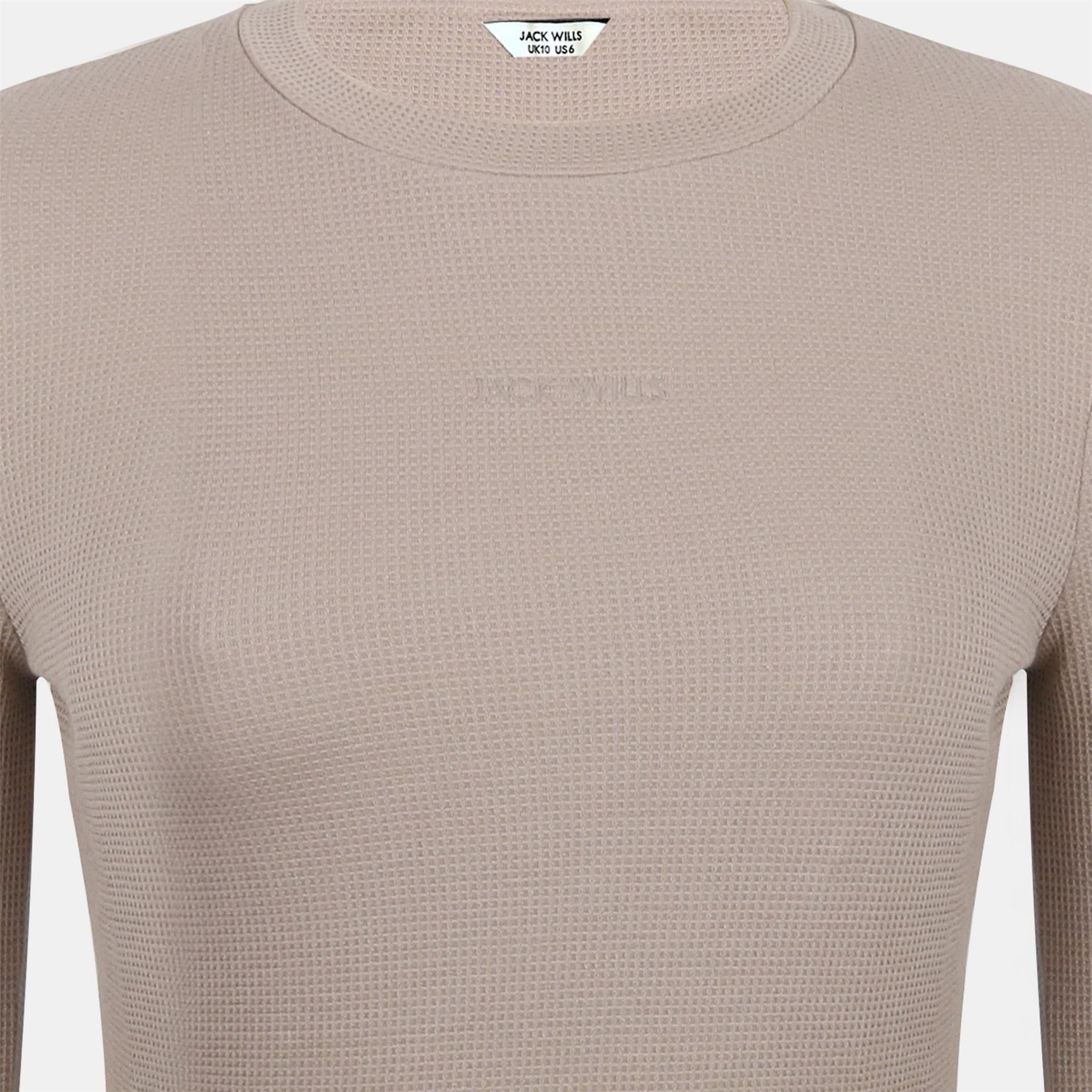 Jack Wills Waffle LSBaby Cotton Crew Neck Slim Fit Long Sleeve T Shirt