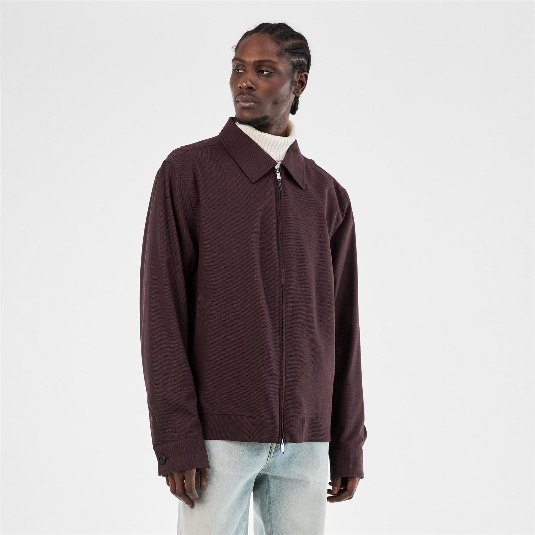 Boss Heston Wing Solid Patterned Snap Button Softshell Jacket