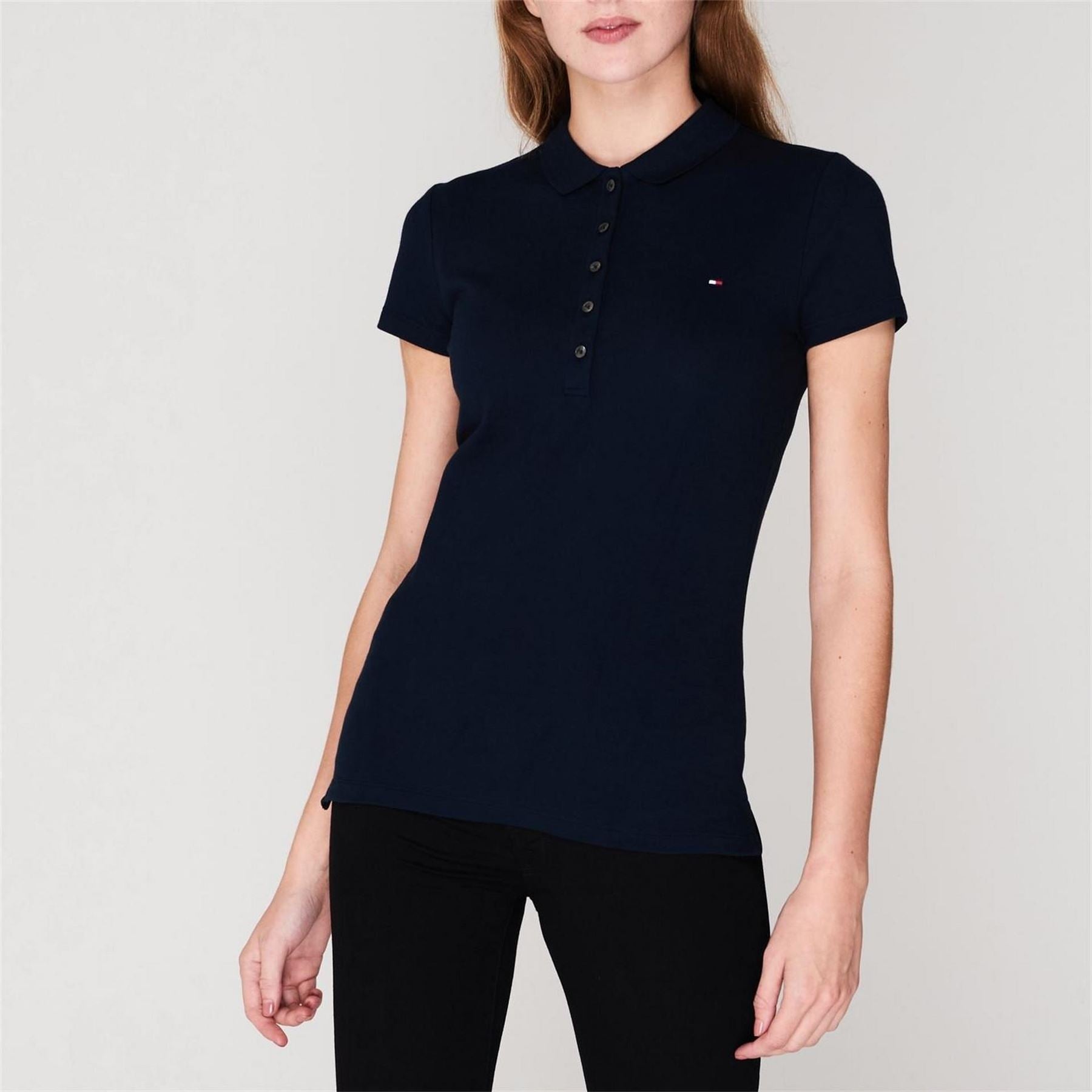Tommy Hilfiger Short Sleeve Slim Fit Polo Shirt Ladies