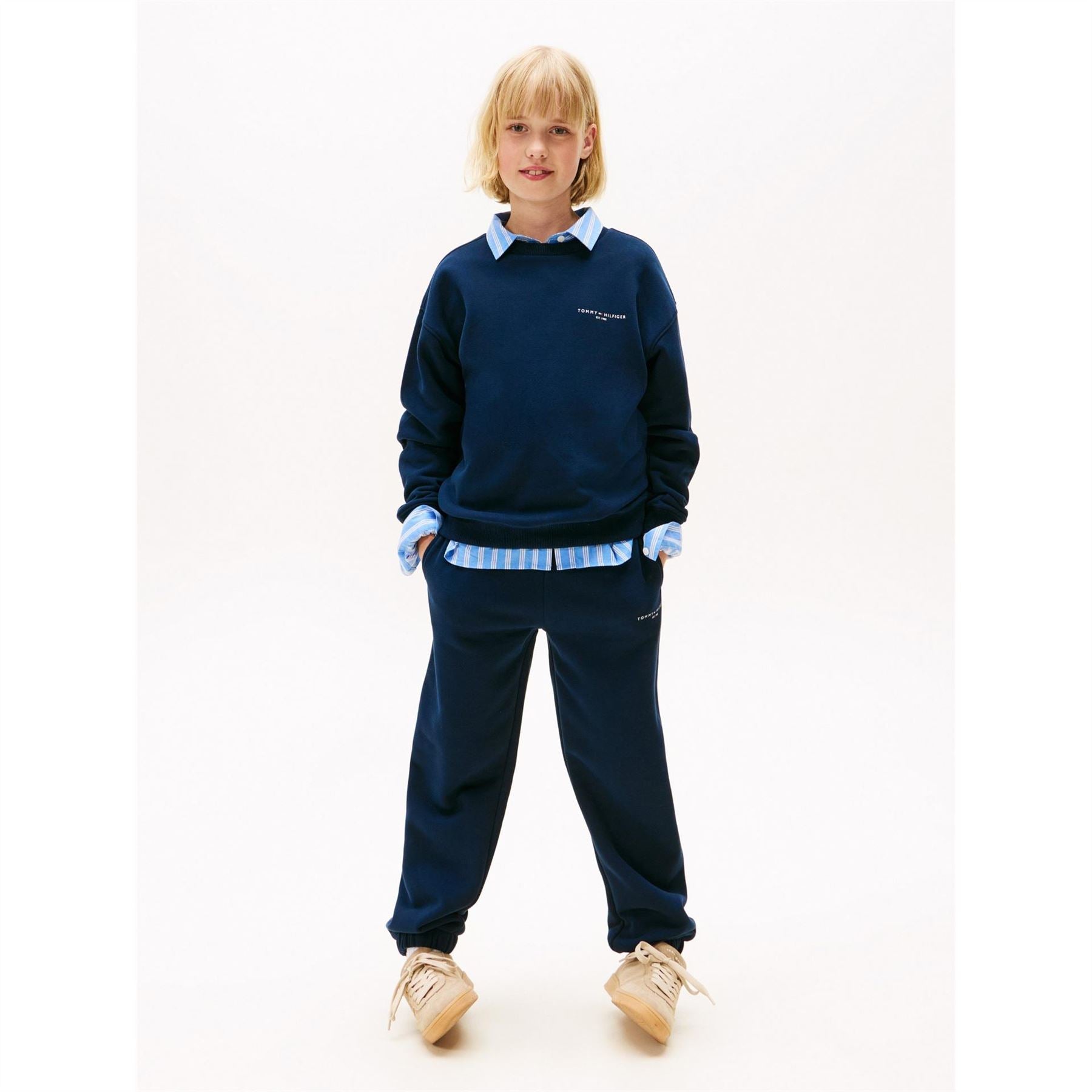 Tommy Hilfiger Crew Neck Long Sleeve Sweatshirt Jogger Coord Set