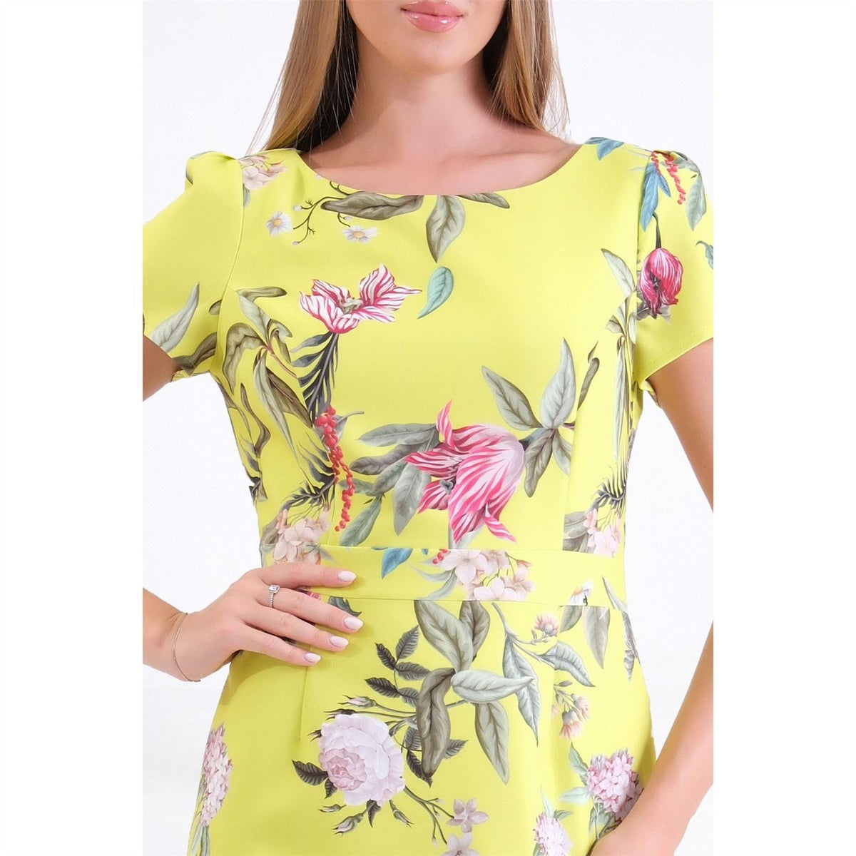 Ella Boo Cape Detail Midi Dress in Royal or lime