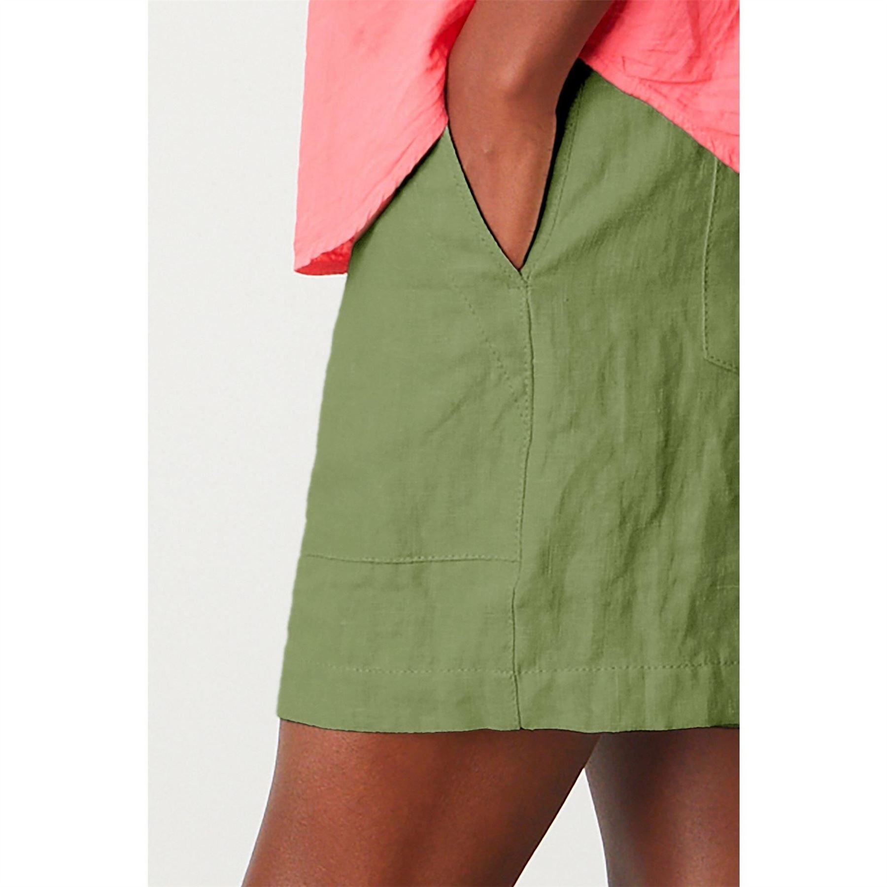 Velvet by Graham and Spencer Solid Patterned Linen Bermuda Shorts