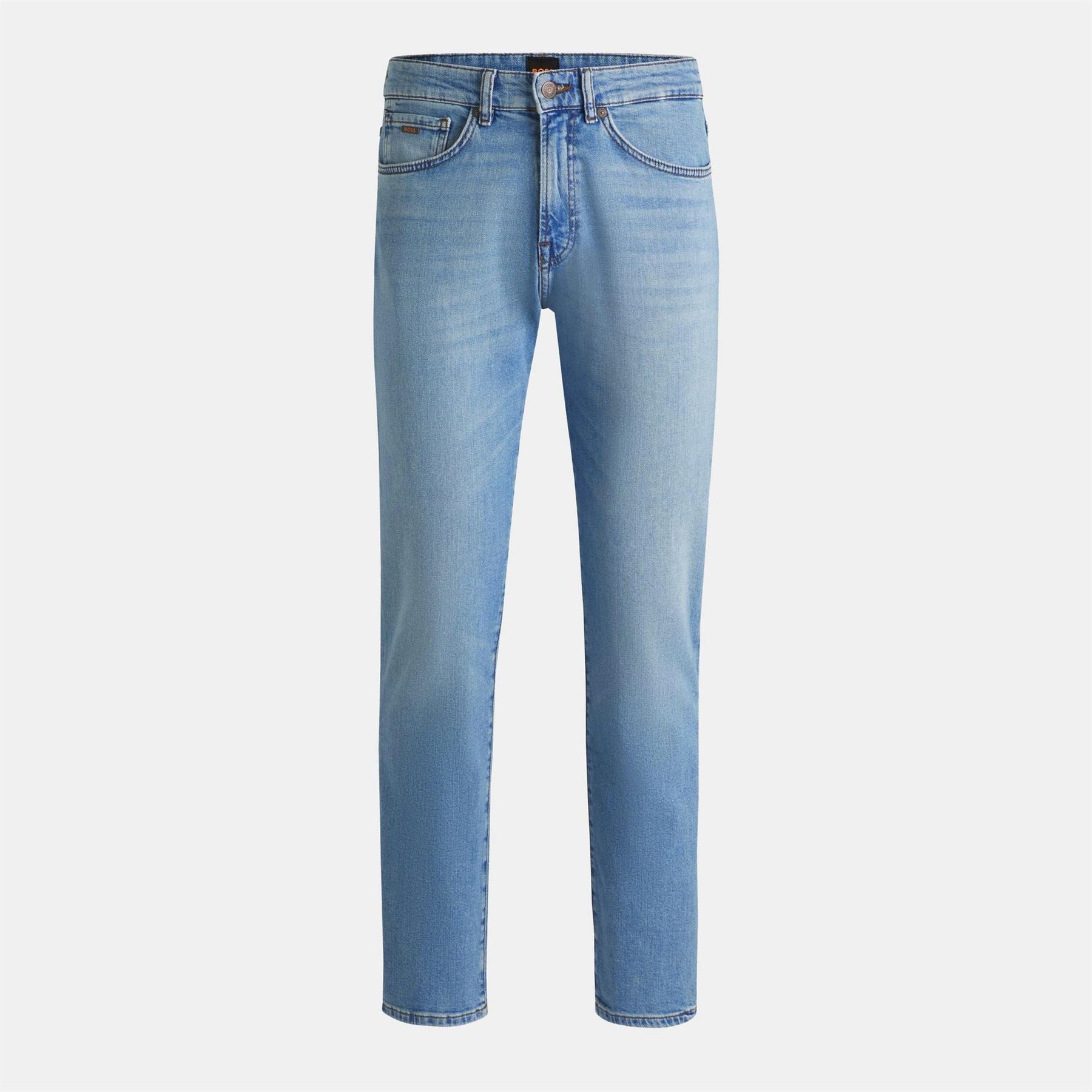 Boss Re.maine Bc Straight Denim Jeans With Iconic Logo Patch