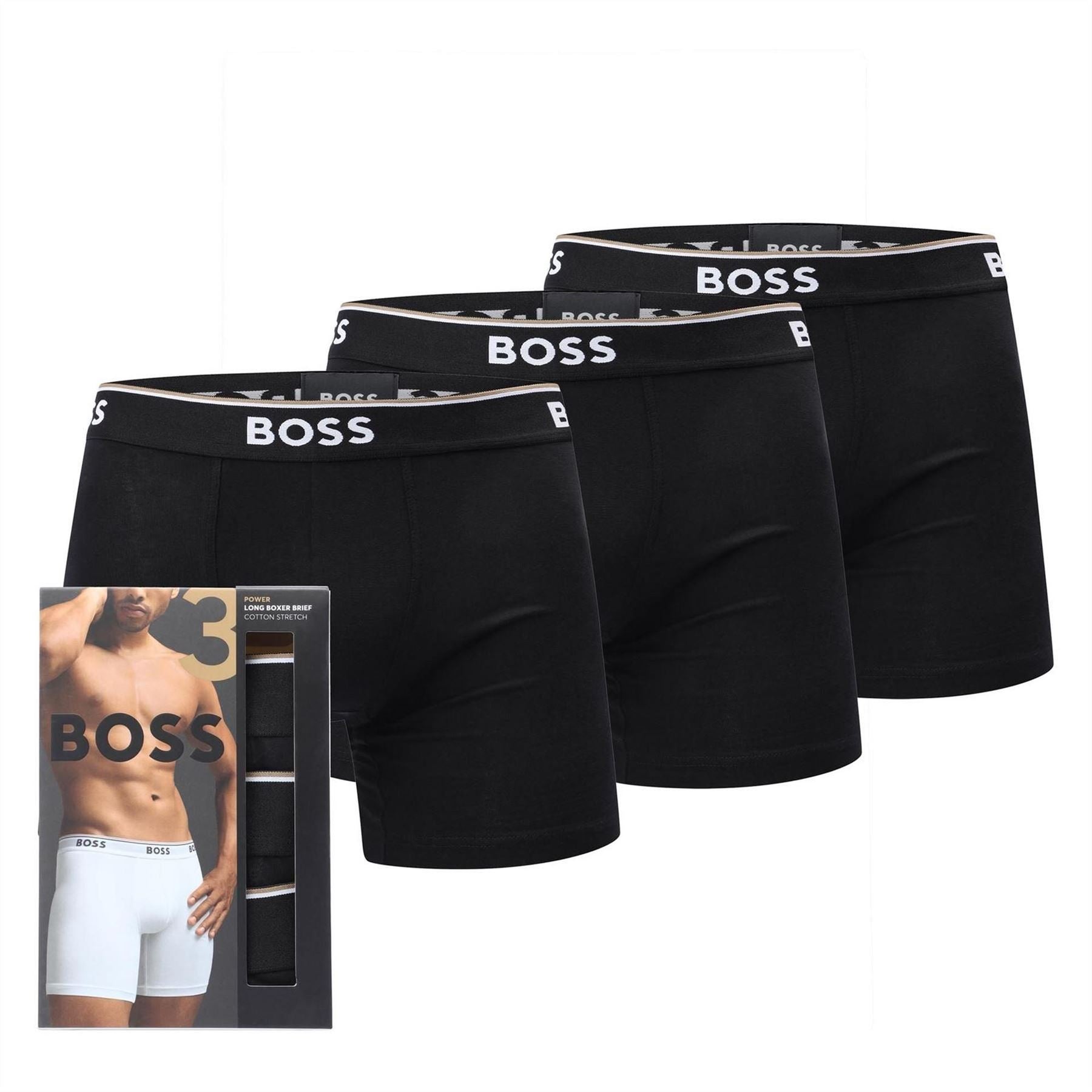 Boss Pack Of Long Stretch Cotton Boxer Briefs