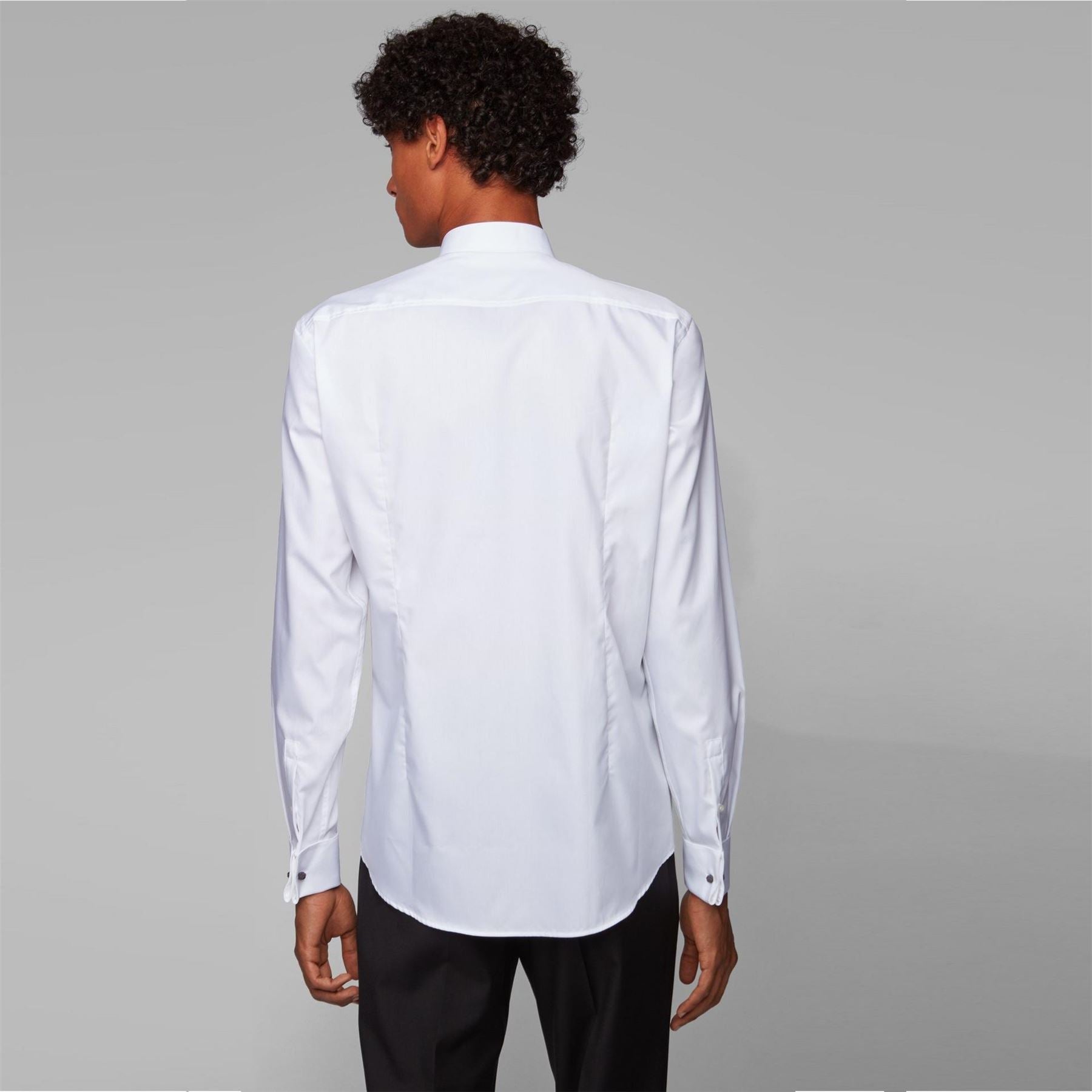 Boss Collared Neck Long Sleeve Cuff Shirt