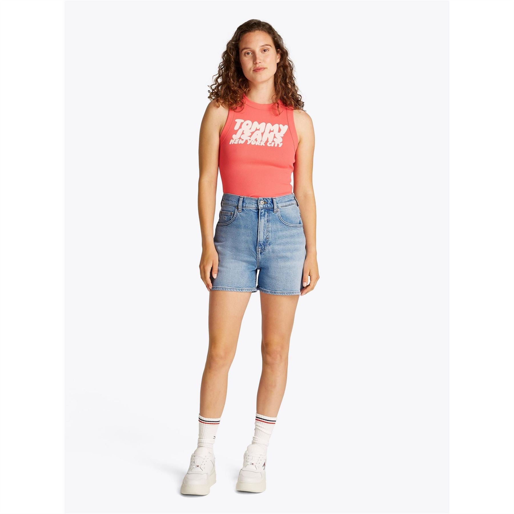 Tommy Jeans Denim Bermuda Shorts with Frayed Hem