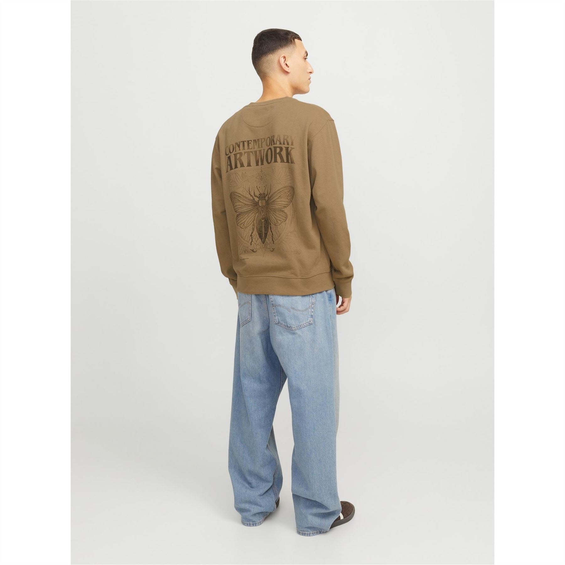 Jack and Jones Graphic Crew Neck Regular Fit Sweater