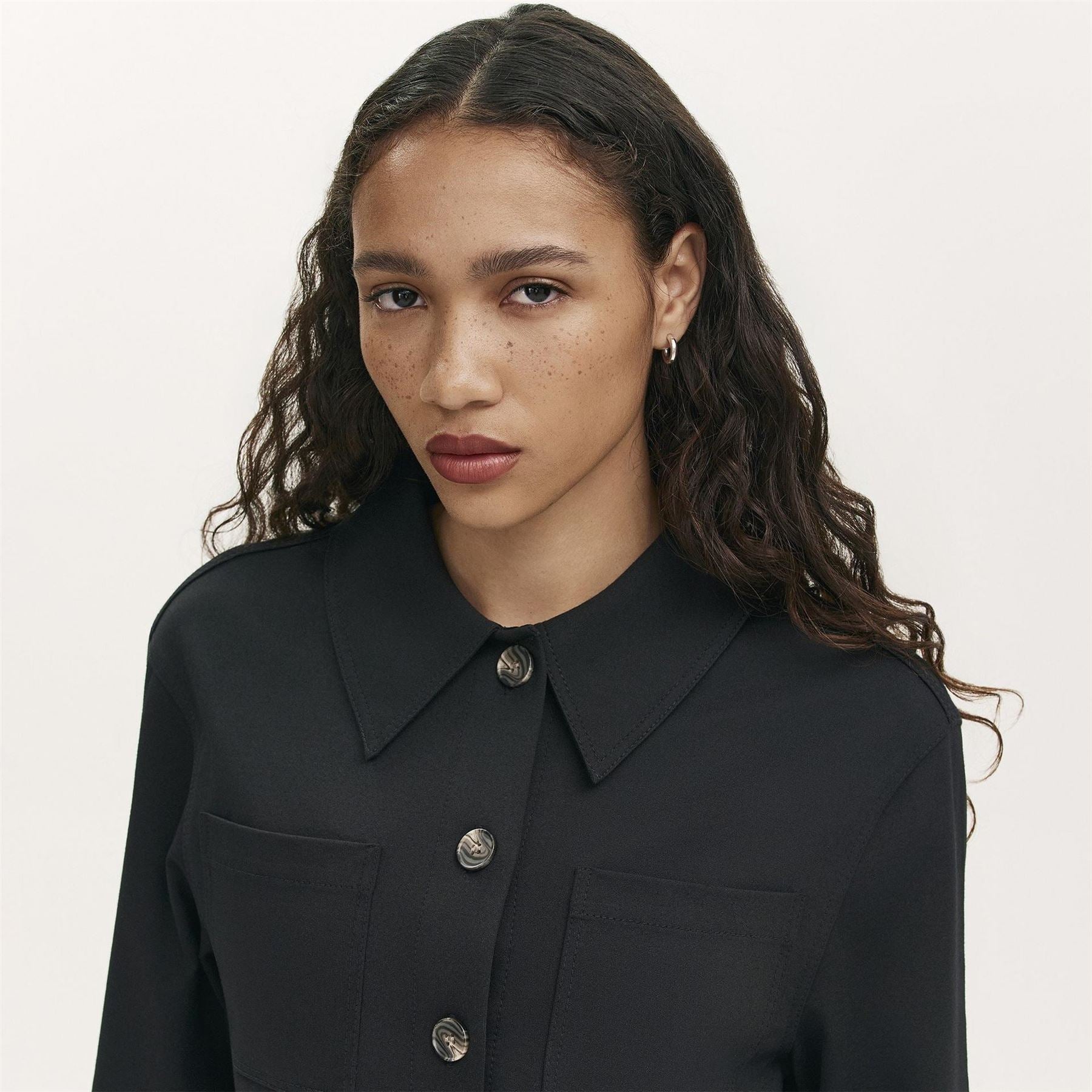 Finery Agness Solid Patterned Overshirt