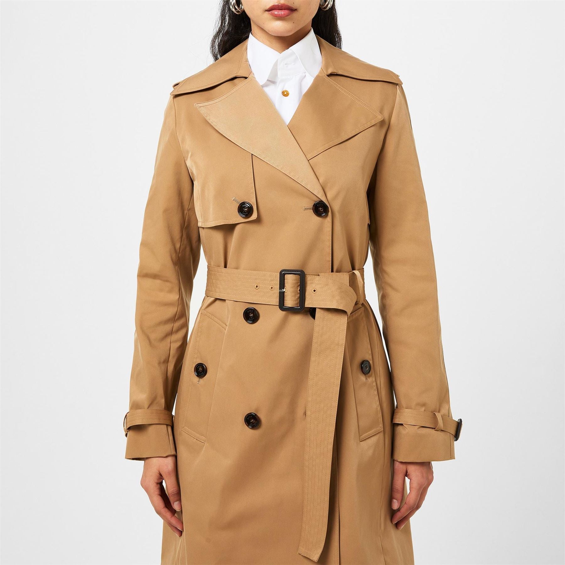 Boss Conry Double Breasted Long Sleeve Trench Coat