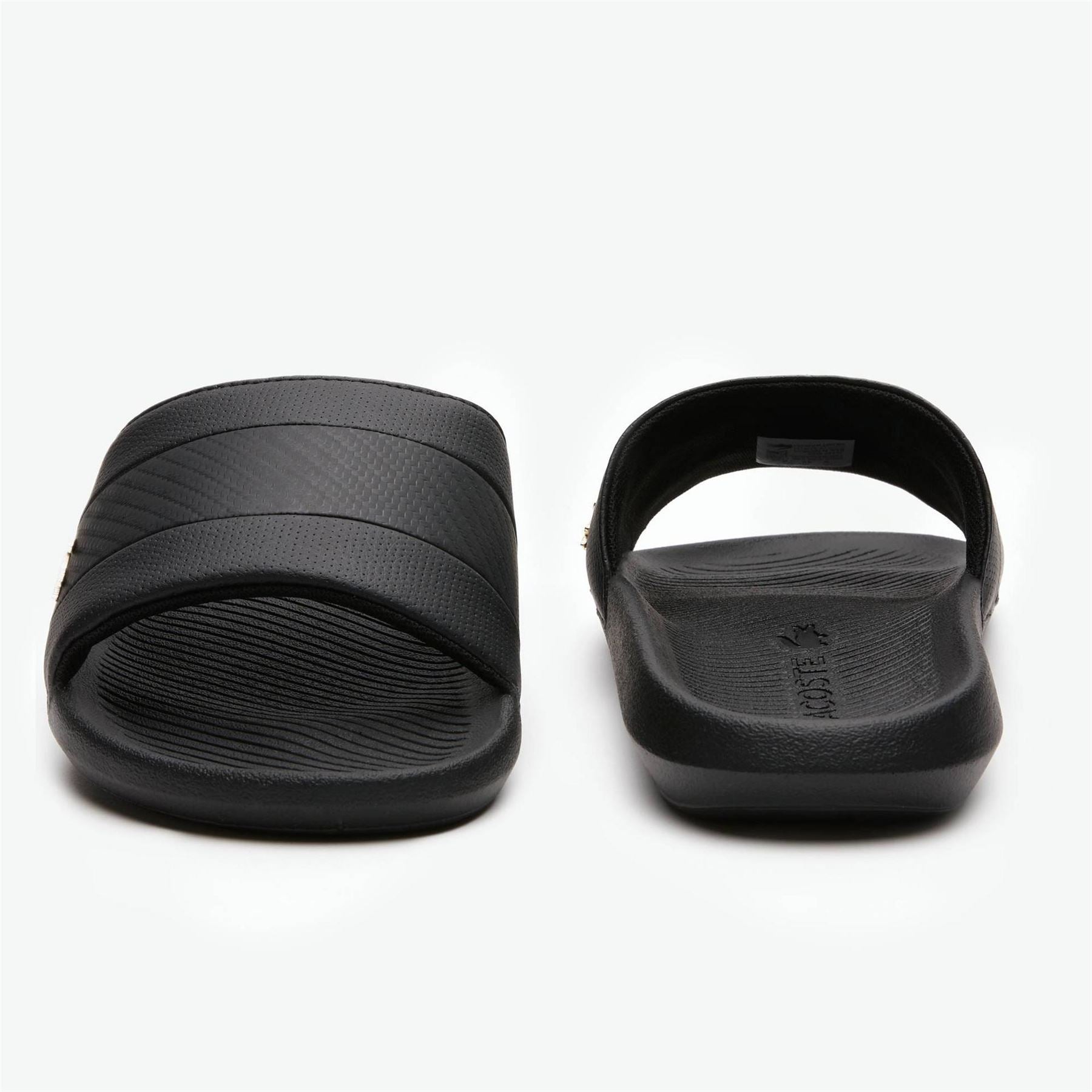Lacoste Serve Metal Crocodile Print Slides