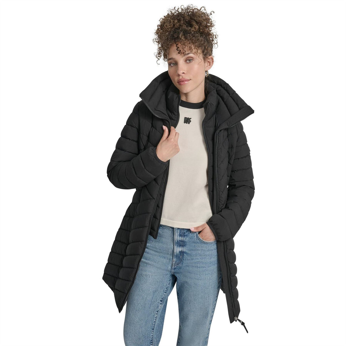DKNY Double Zipped Medium Puffer Jacket