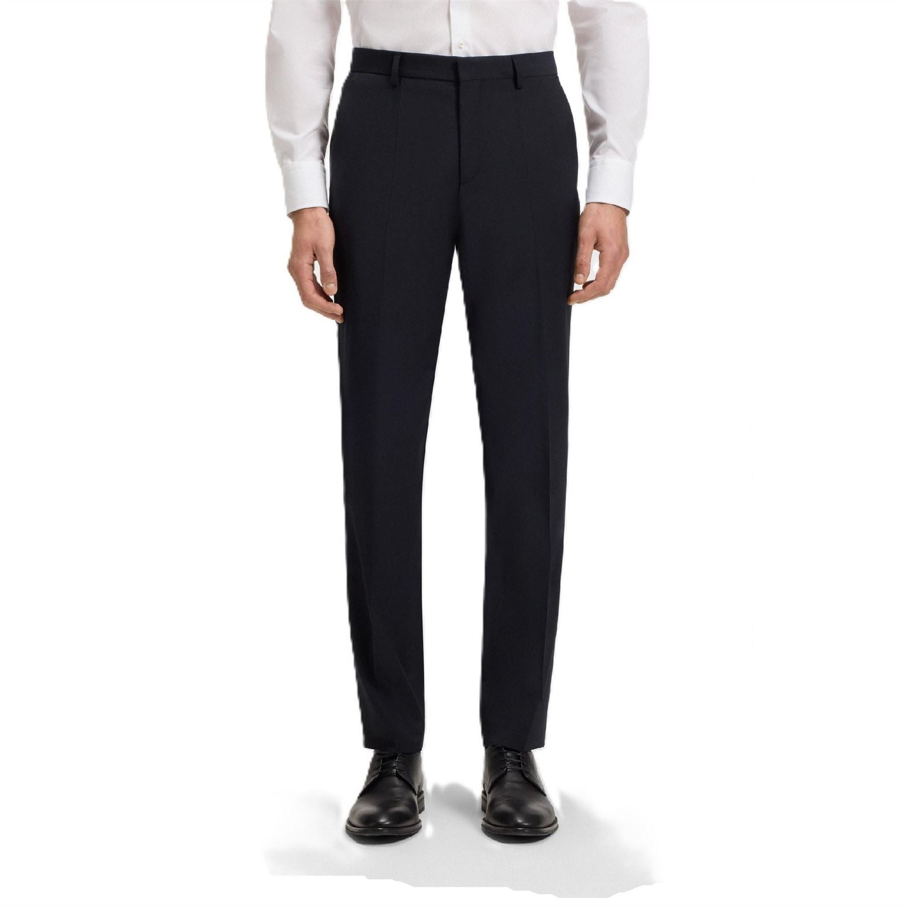 Boss Genius Solid Patterned Straight Leg Trousers