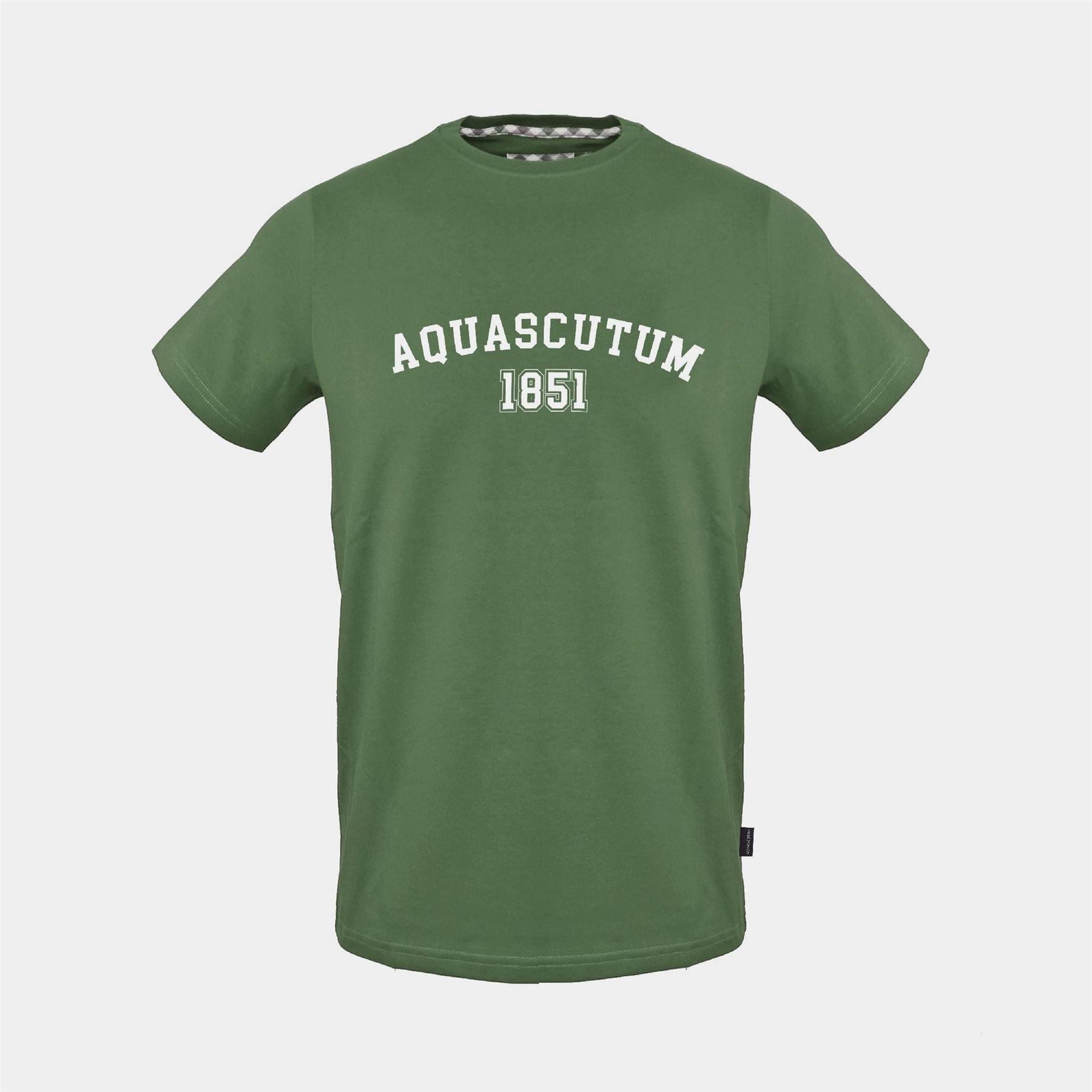 Aquascutum Arch Lettering Printed Logo Crew Neck Short Sleeve Jersey T-Shirt