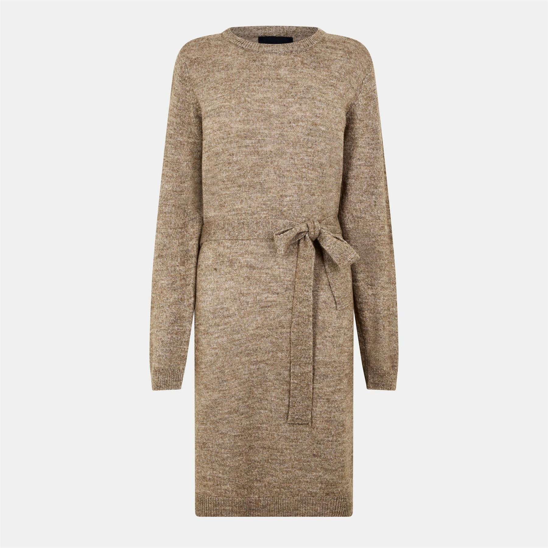 Pieces Knit Turtleneck Long Sleeve Midi Sweater Dress