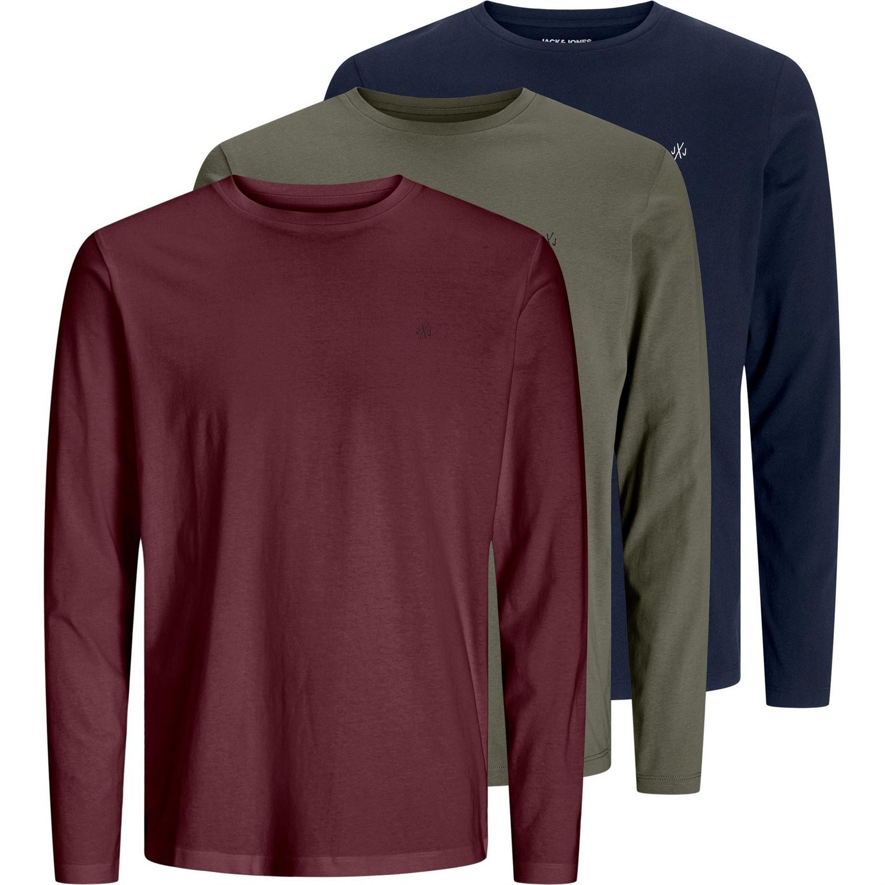 Jack and Jones Crew Neck Regular Fit Long Sleeve T-Shirt