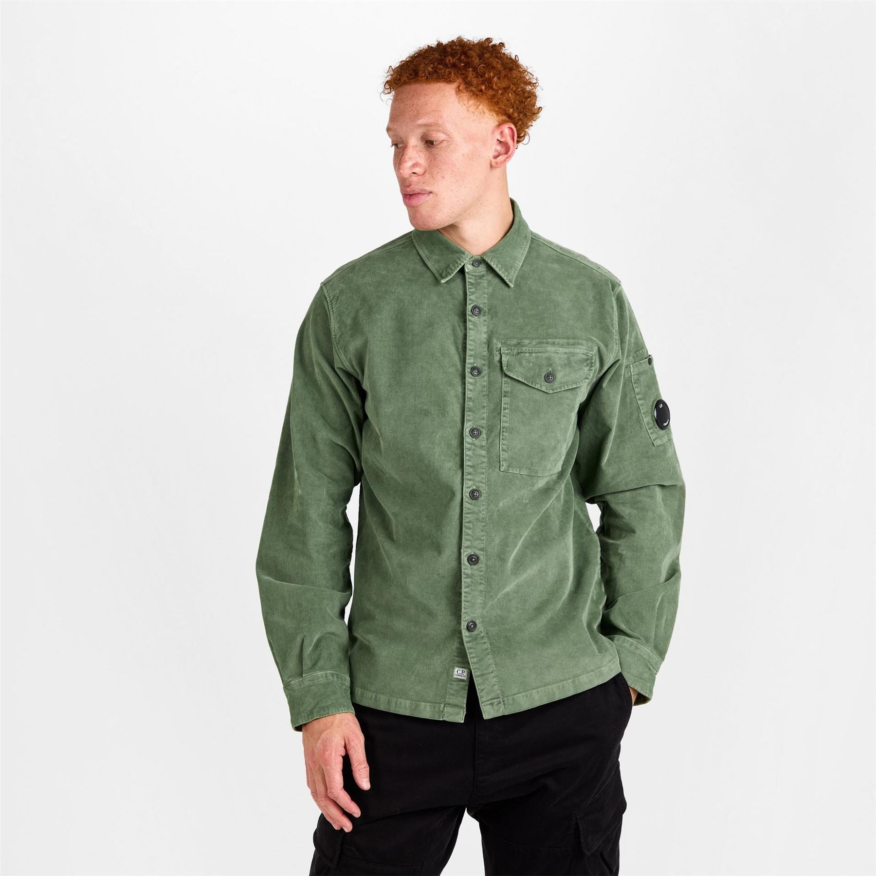 CP Company Lens Cord Long Sleeve Plain Shirt