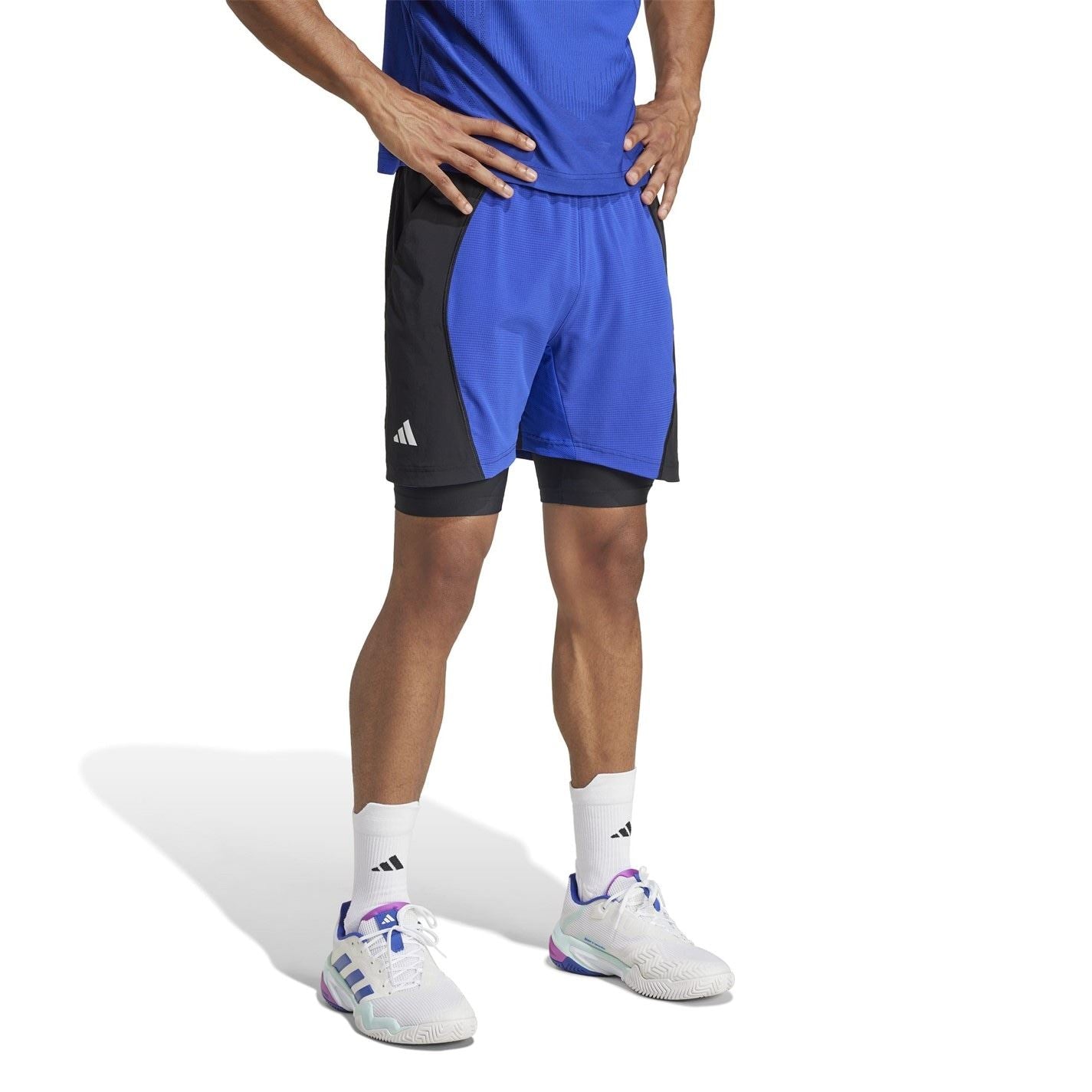adidas Mens Tennis Shorts And Inner Shorts Set