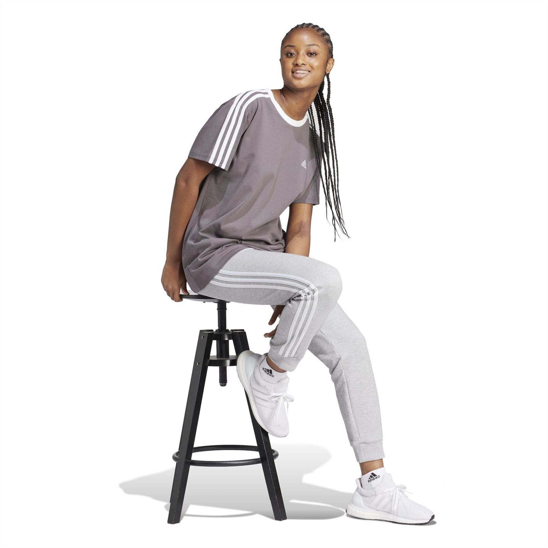 adidas Womens Essentials 3 Stripe T-Shirt