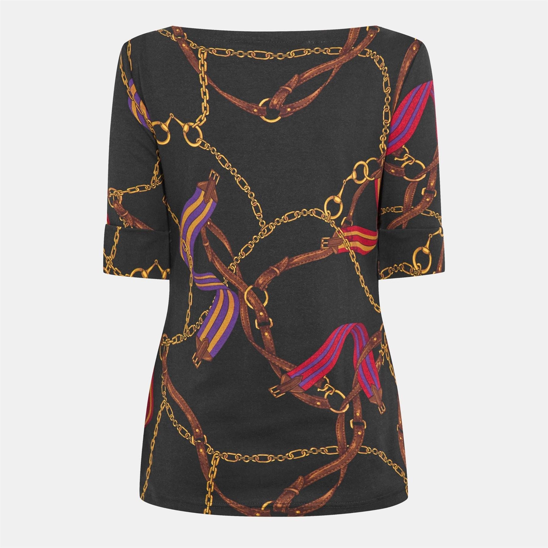 Lauren by Ralph Lauren Judy Boat Neck Three Quarter Sleeve T-Shirt