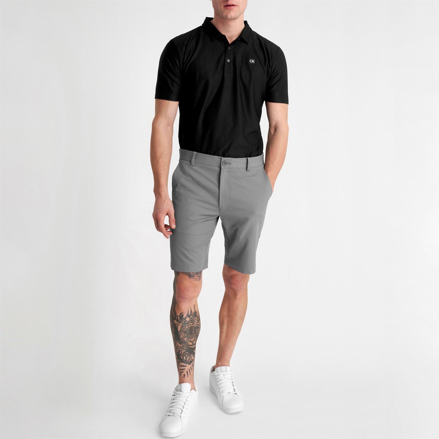 Calvin Klein Golf Logo Print Chino Bermuda Shorts