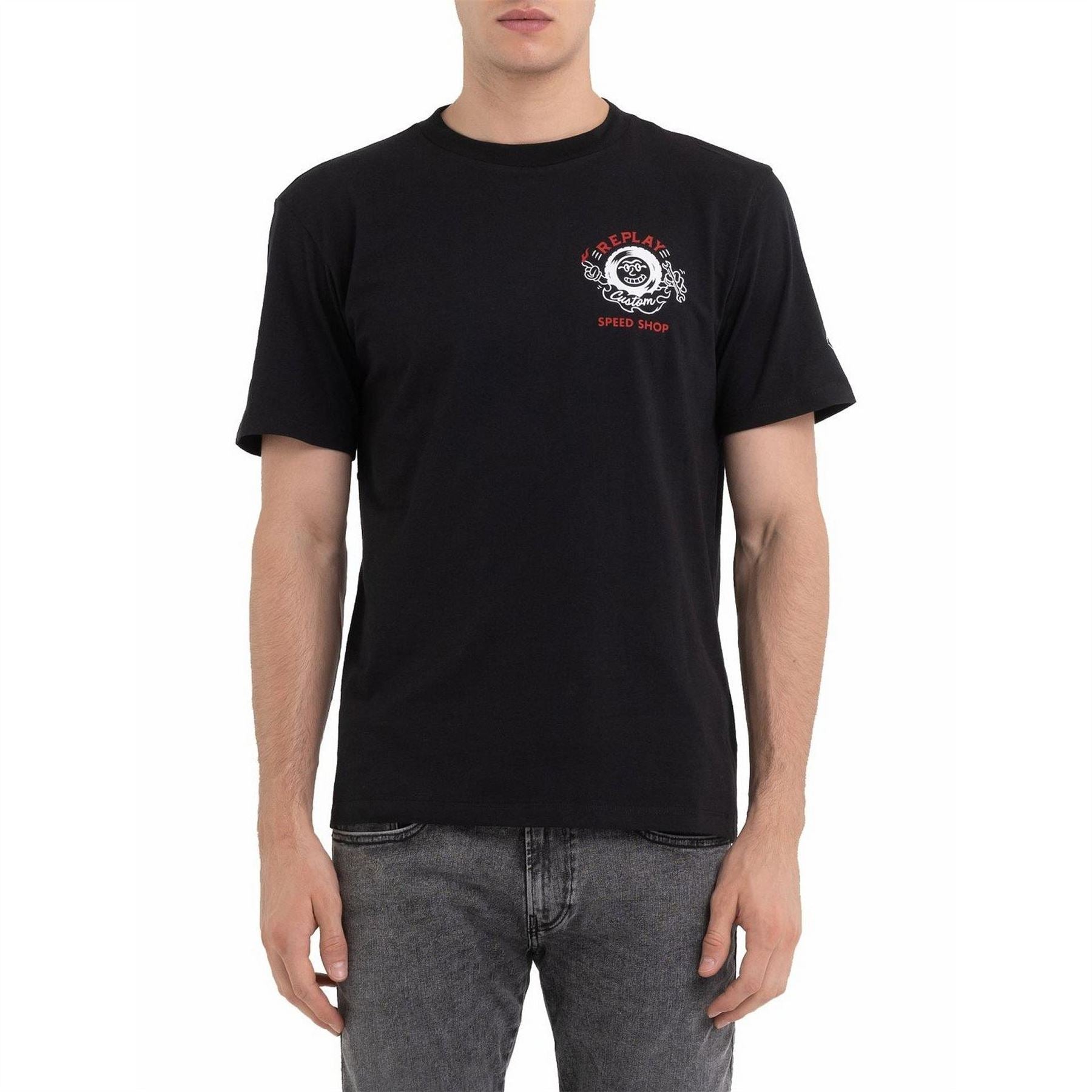 Replay Speed Shop Biker Print Regular Fit T-Shirt