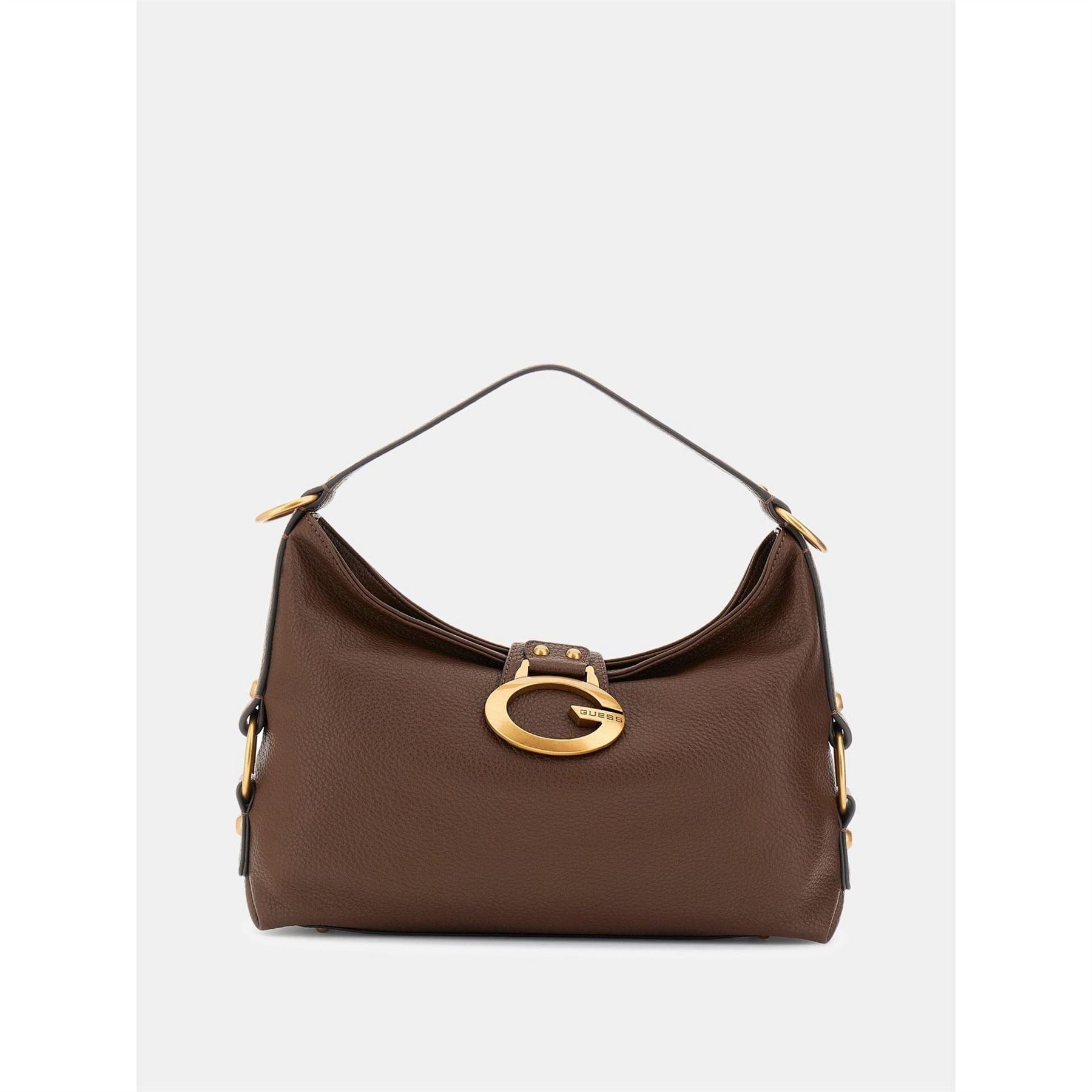 Guess Crescent Shaped Hobo Bag with Gold Tone Hardware