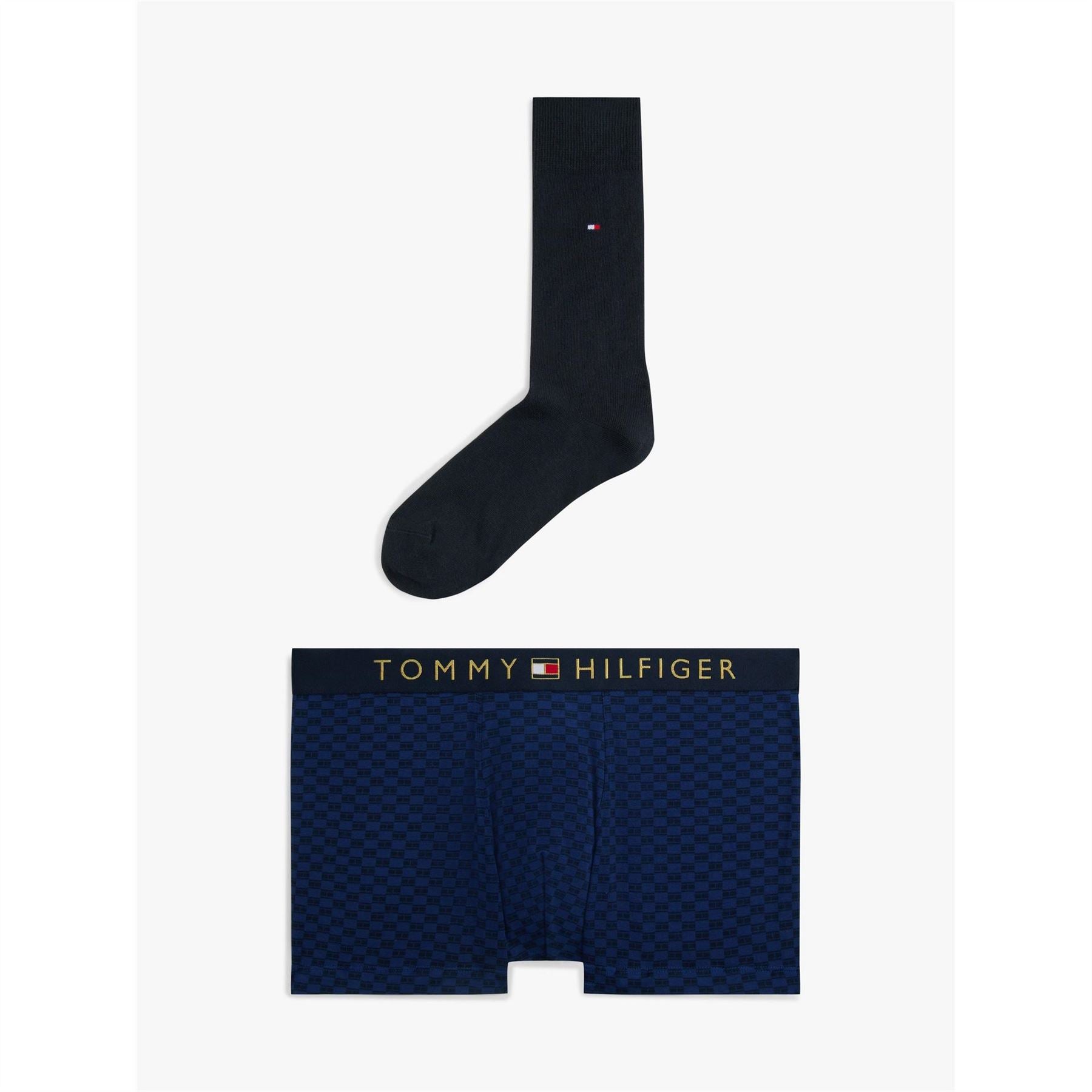 Tommy Hilfiger Checkerboard Trunk Set with Waistband Logo