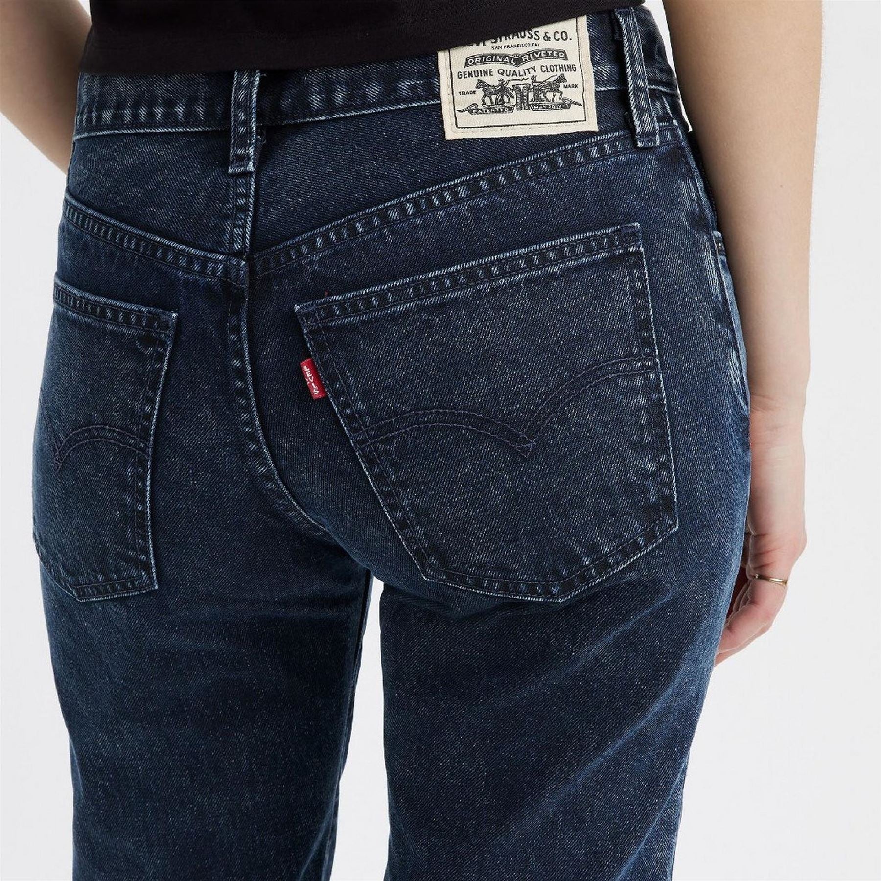 Levis Mid Rise Straight Leg Jeans