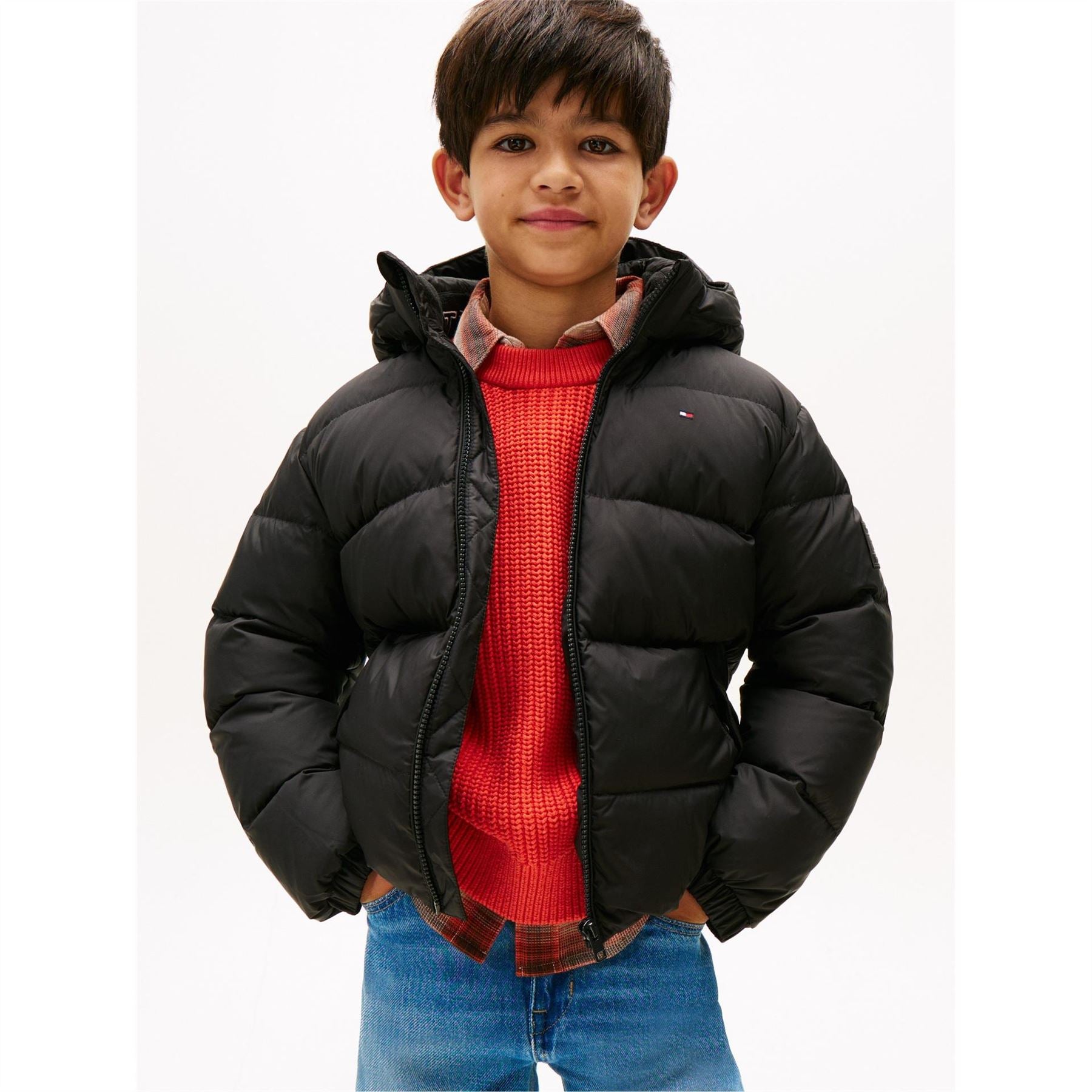 Tommy Hilfiger Essential Hooded Solid Patterned Puffer Jacket