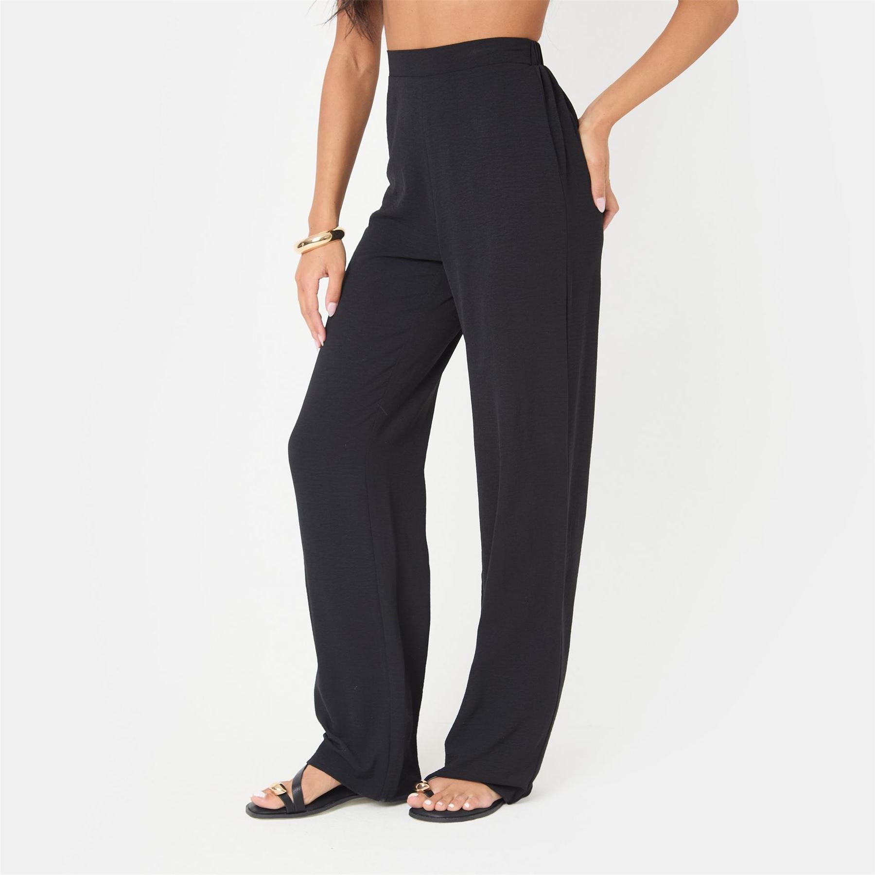 I Saw It First Crepe Wide Leg Trousers