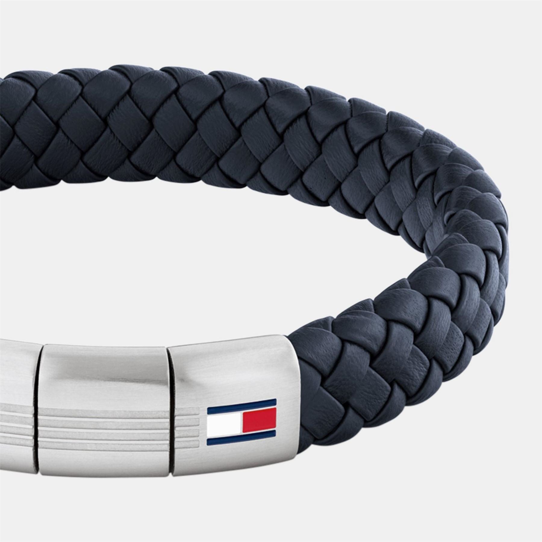 Tommy Hilfiger Round Braided Leather Bracelet