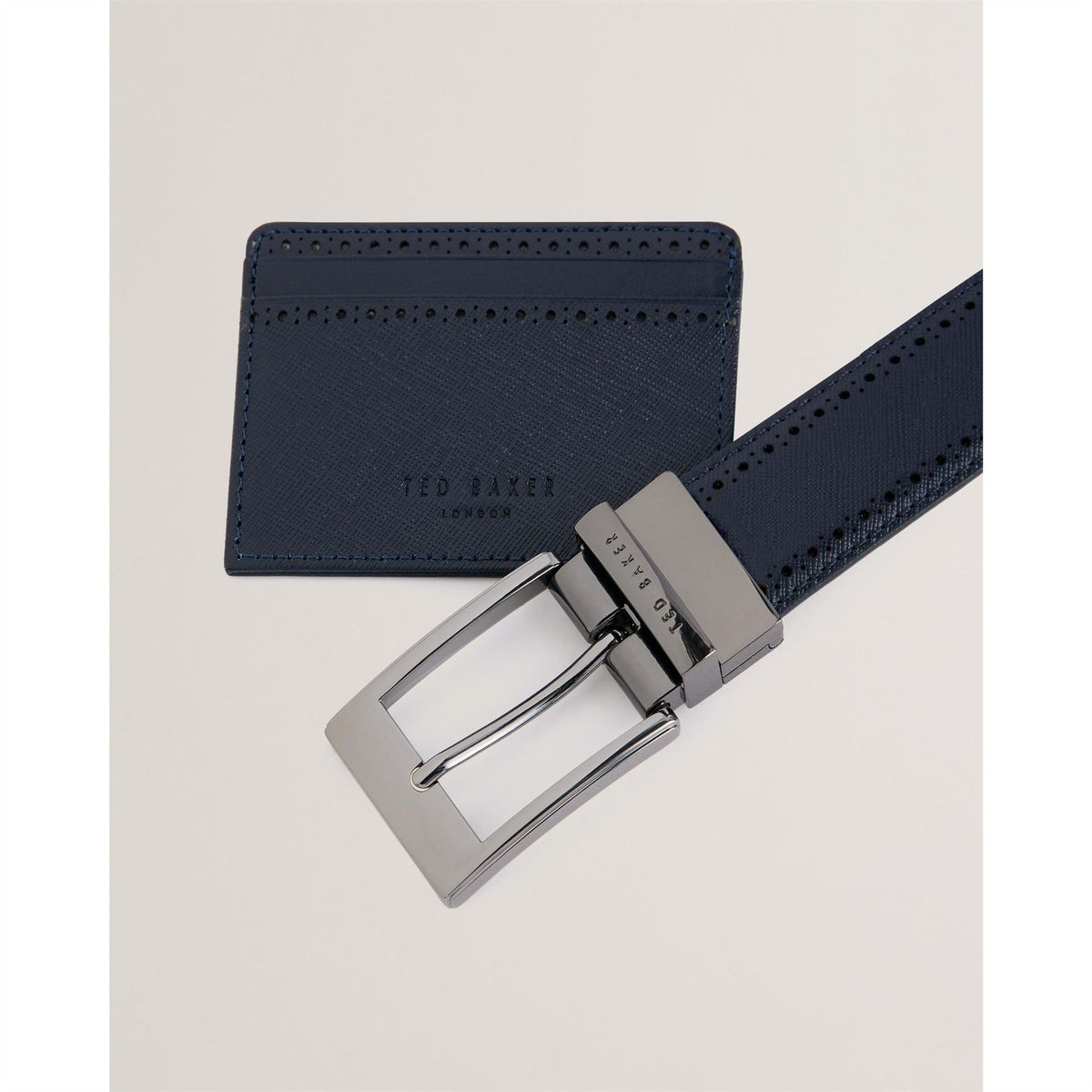 Ted Baker Leather Belt Set with Pin Buckle