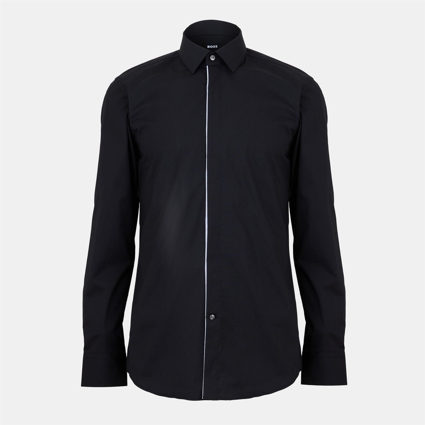 Boss Collared Neck Point Collar Long Sleeve Shirt