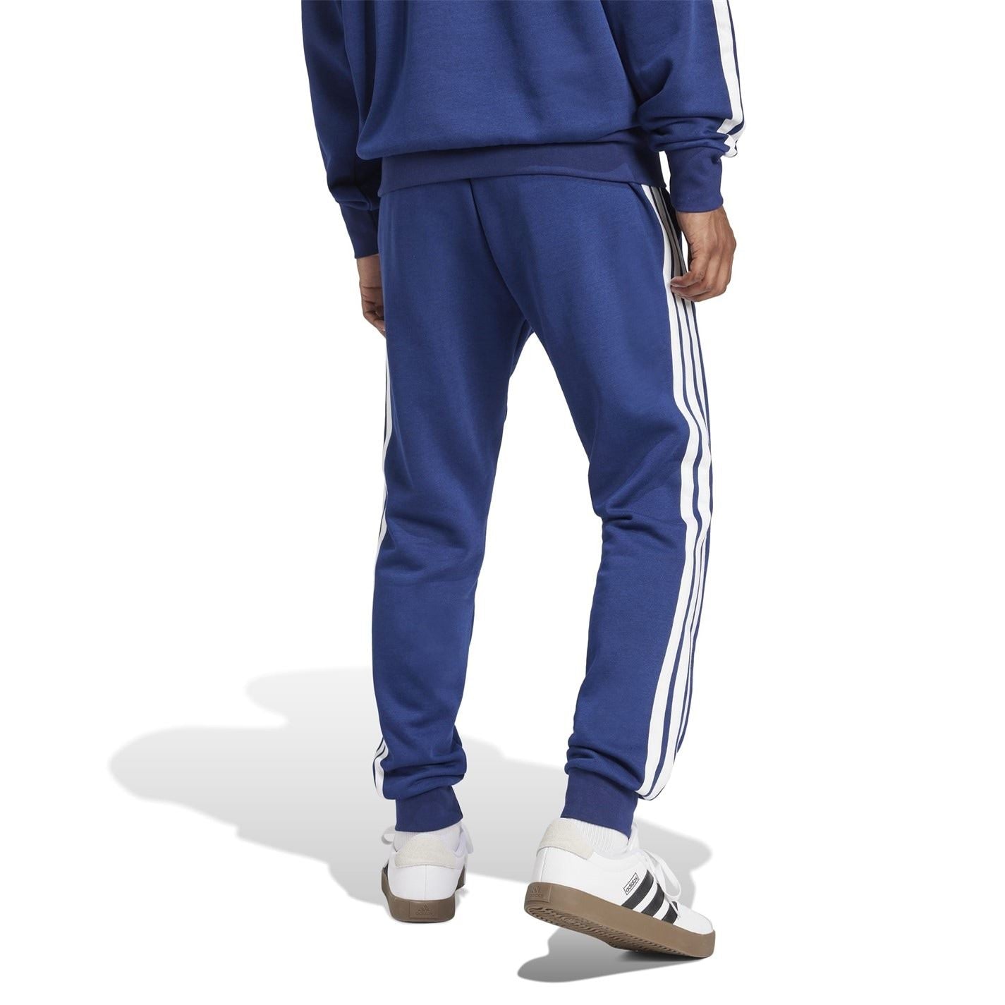 adidas Fleece Tapered Cuff 3 Stripes Joggers M