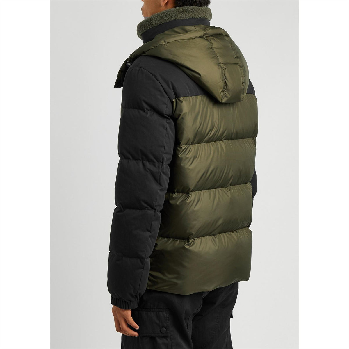 Yves Salomon Mix Fabric Down Jacket With