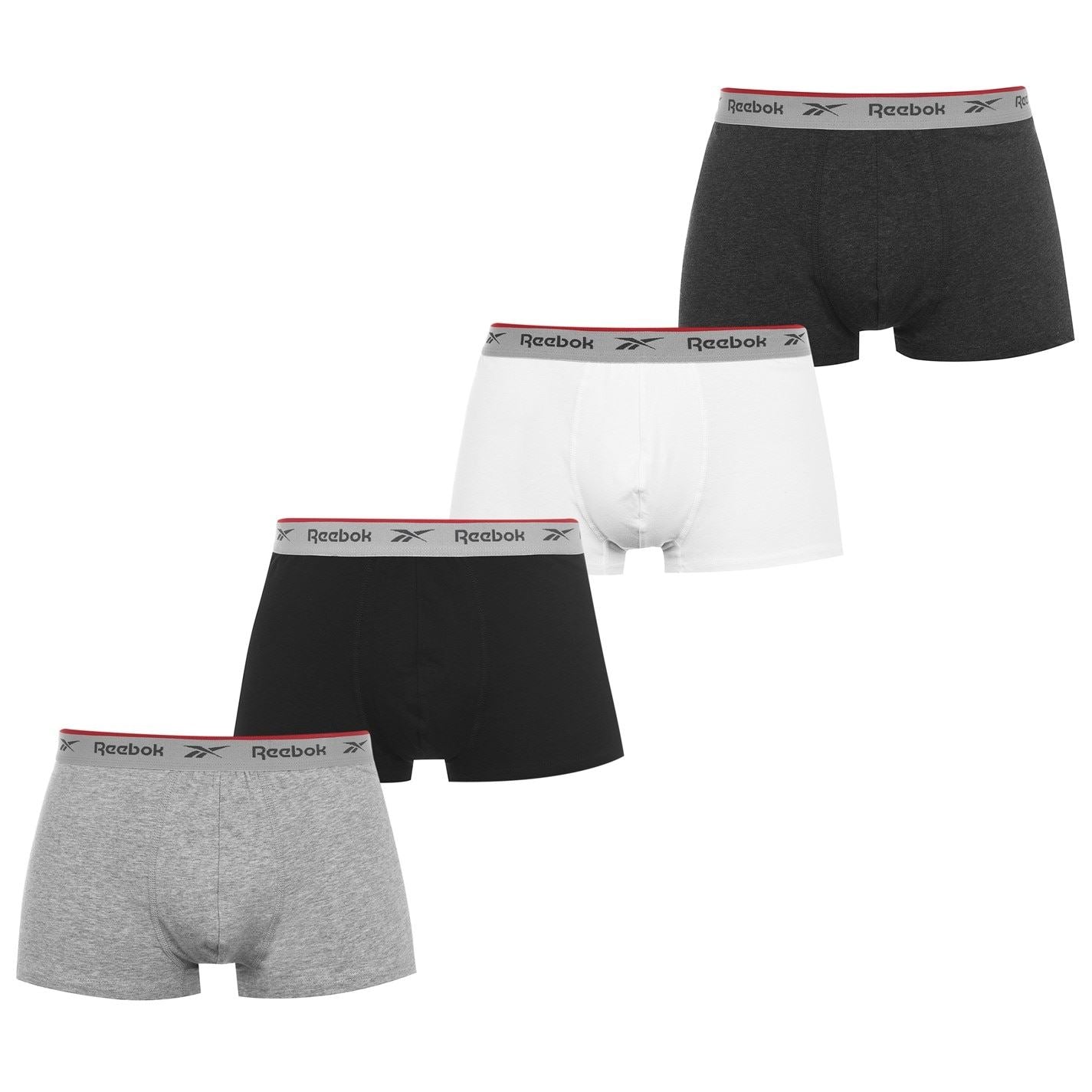Reebok Mens 4 Pack Everyday Trunks