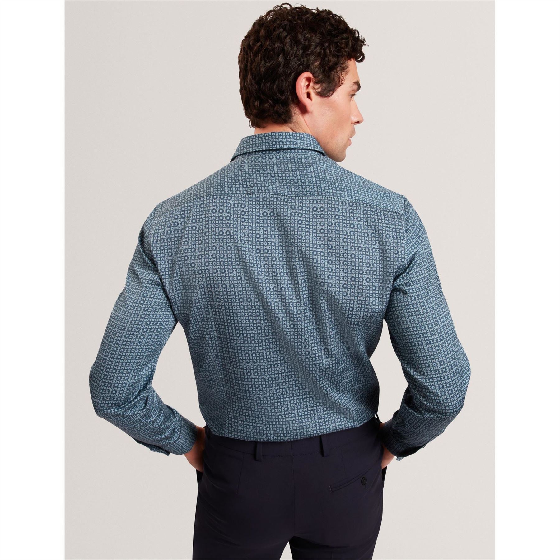 Ted Baker Long Sleeve Geometric Patterned Shirt