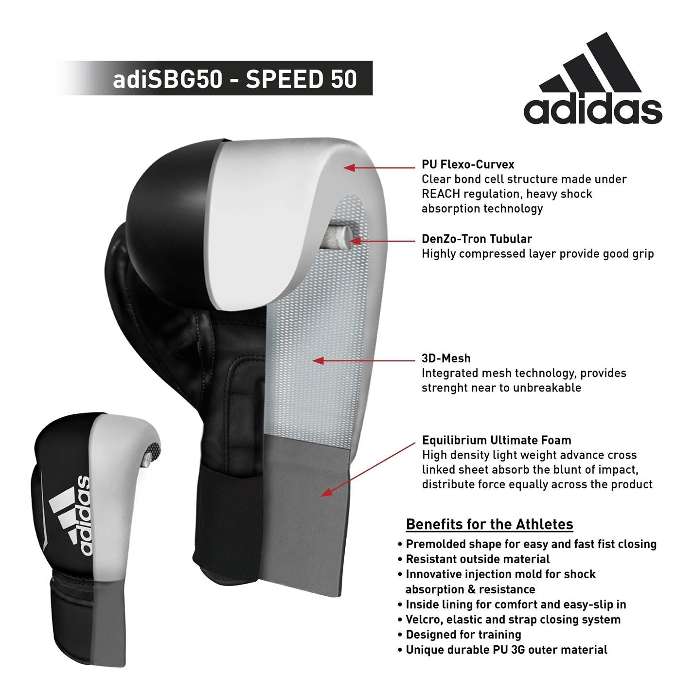 adidas Speed 50 Training Boxing Gloves