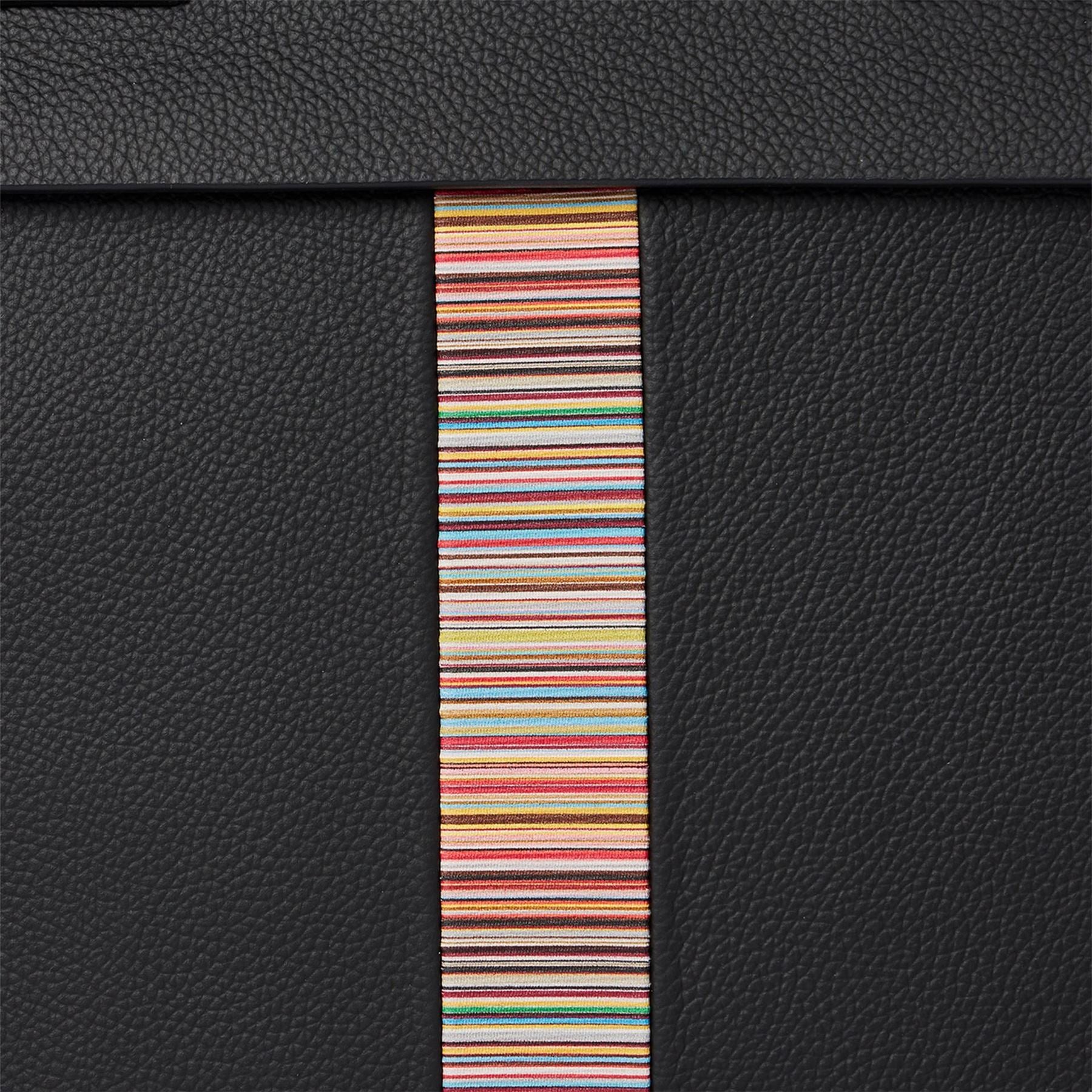 Paul Smith Striped Patterned Rectangle Briefcase with Gold Tone Hardware