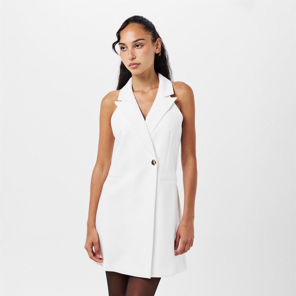 French Connection Whisper Halter Neck Mini Blazer Dress