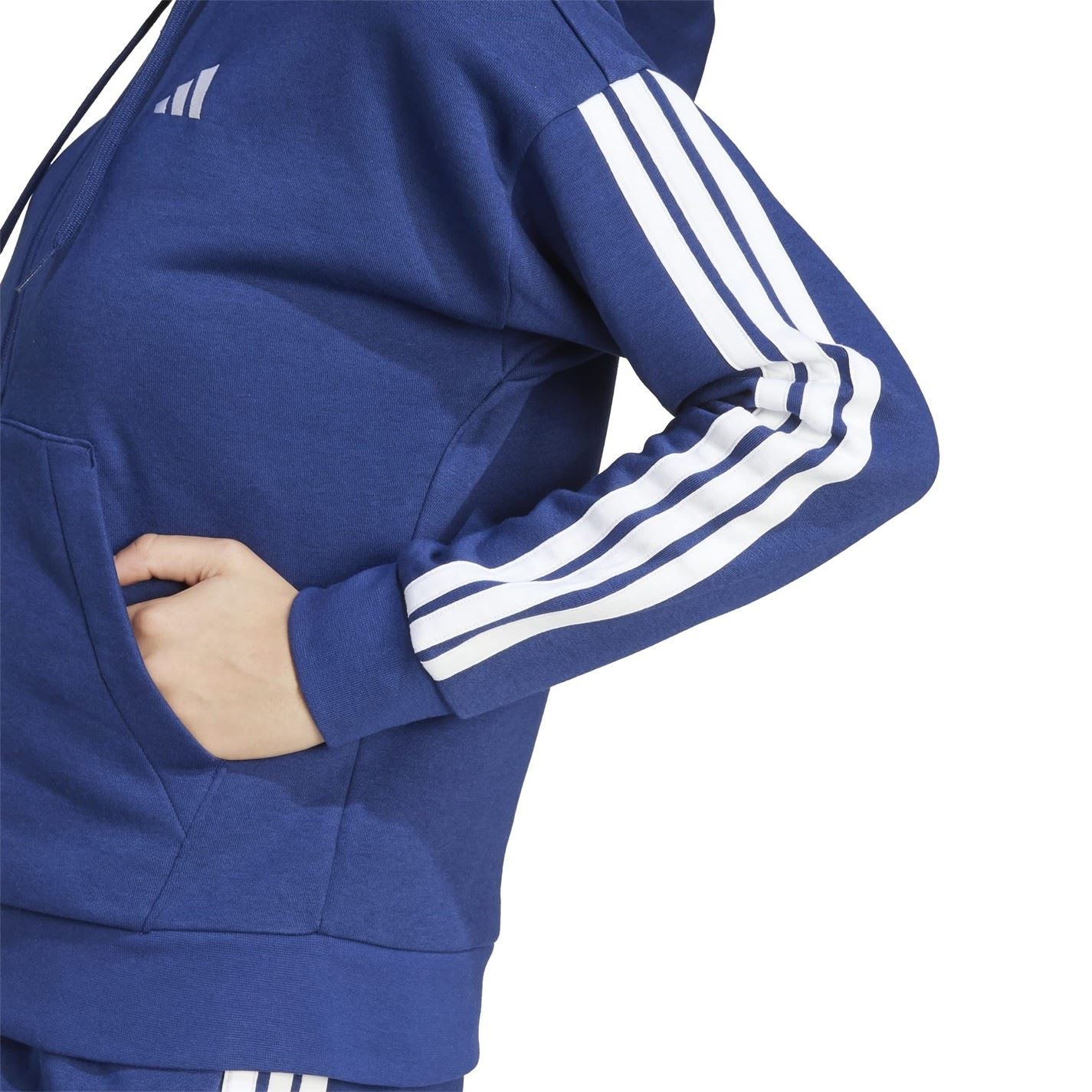 adidas Womens Essentials 3 Stripe Zip Track Hoodie