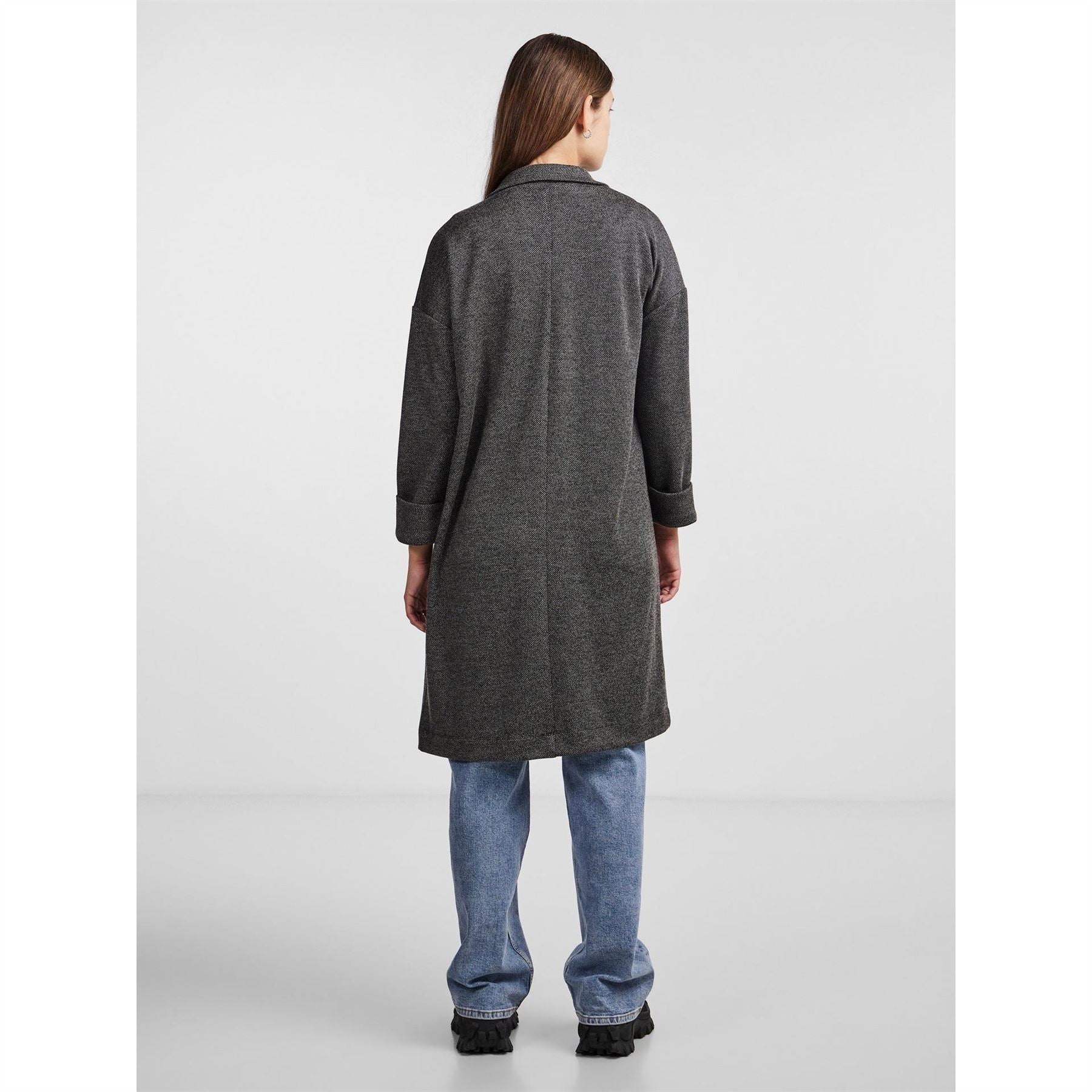 Pieces Notched Neck Relaxed Fit Coat
