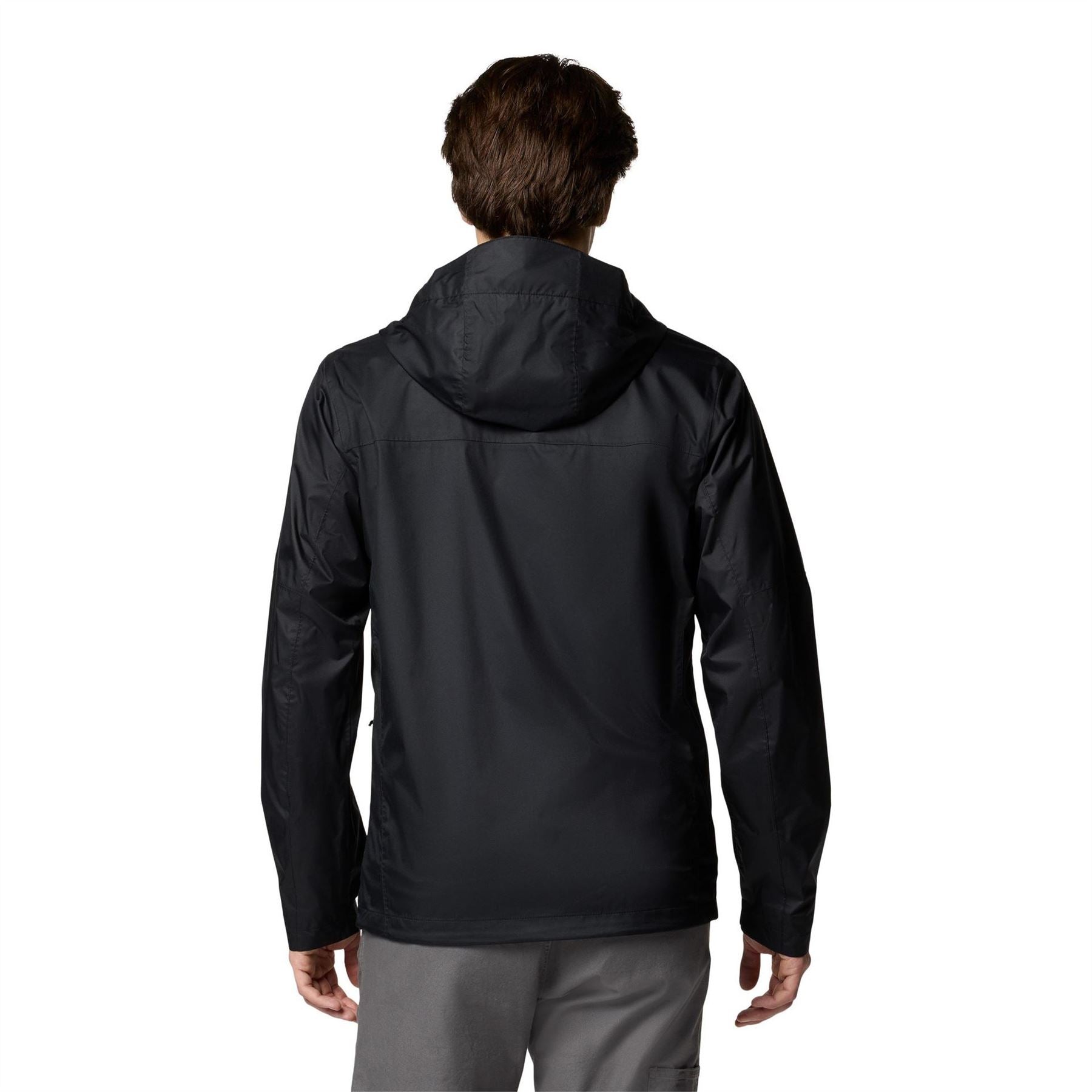 Columbia Inner Color Block Hooded Drawstring Zipped Pocket Rain Jacket