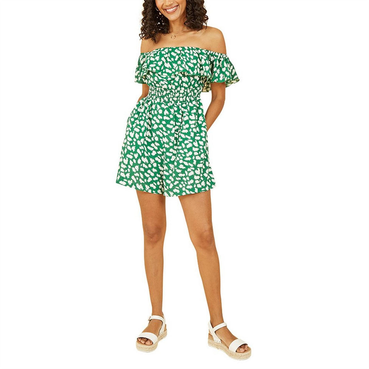 Mela London Off Shoulder Sleeveless Playsuit